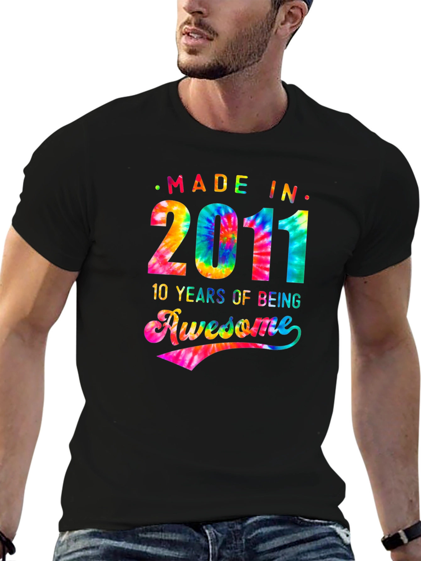 Made In 2011 Awesome Tie-Dye T-Shirt