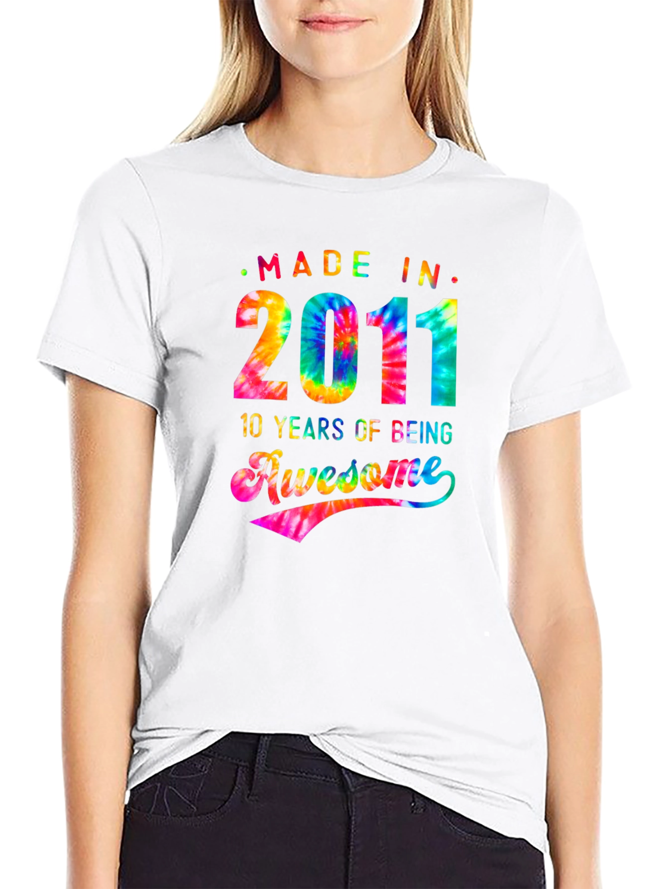 Made In 2011 Awesome Tie-Dye T-Shirt
