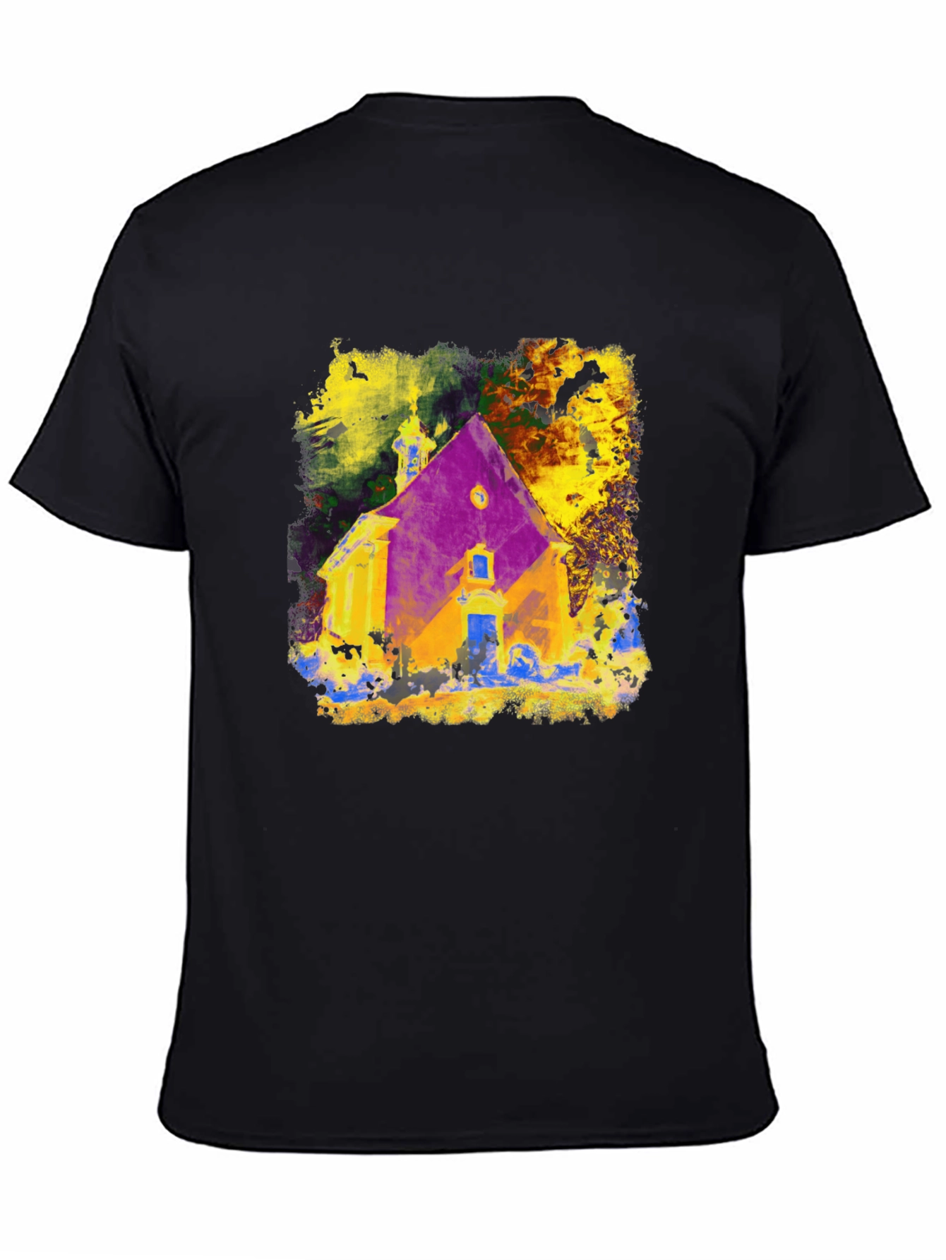 Abstract Church Graphic Tee - Mens Black T-Shirt