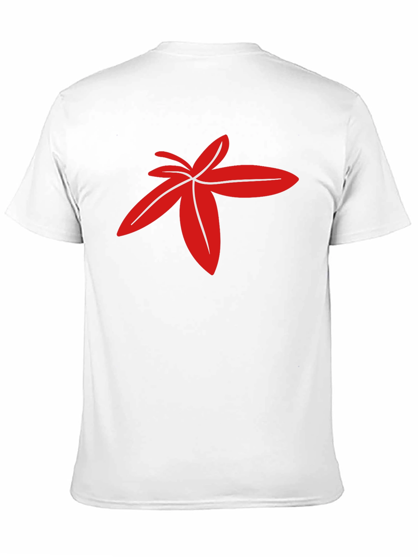 Modern Red Floral Design Black T-Shirt
