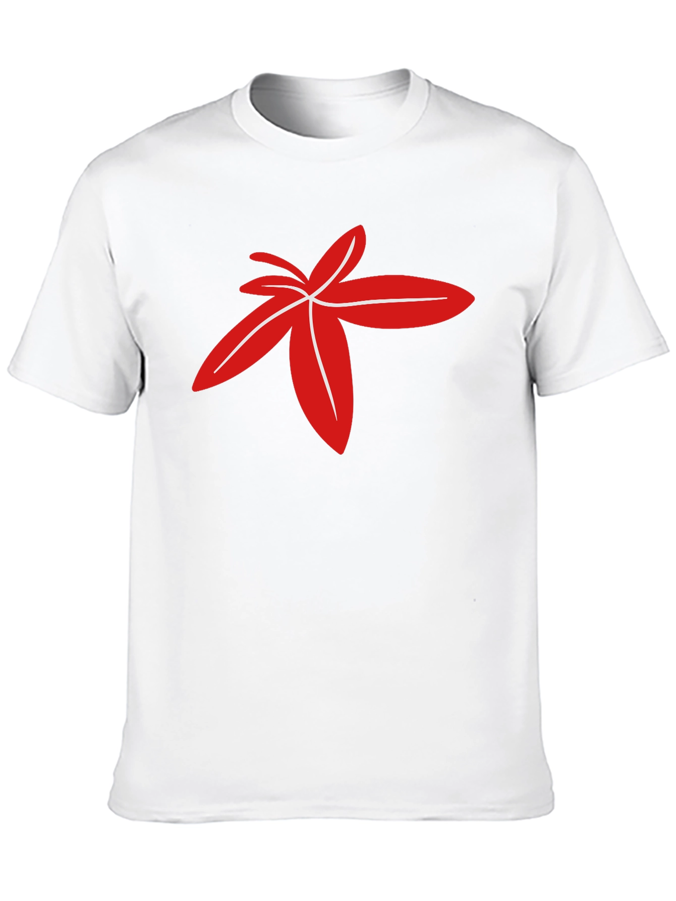Modern Red Floral Design Black T-Shirt