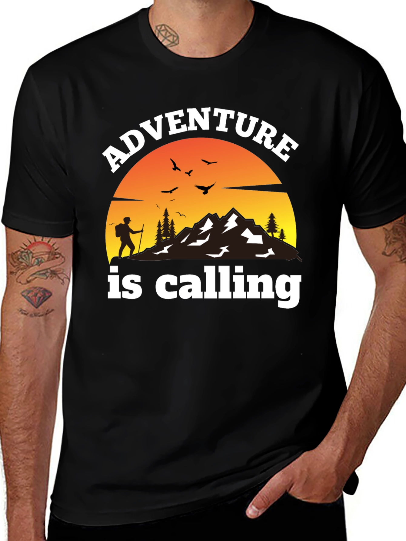 Adventure is Calling Black T-Shirt