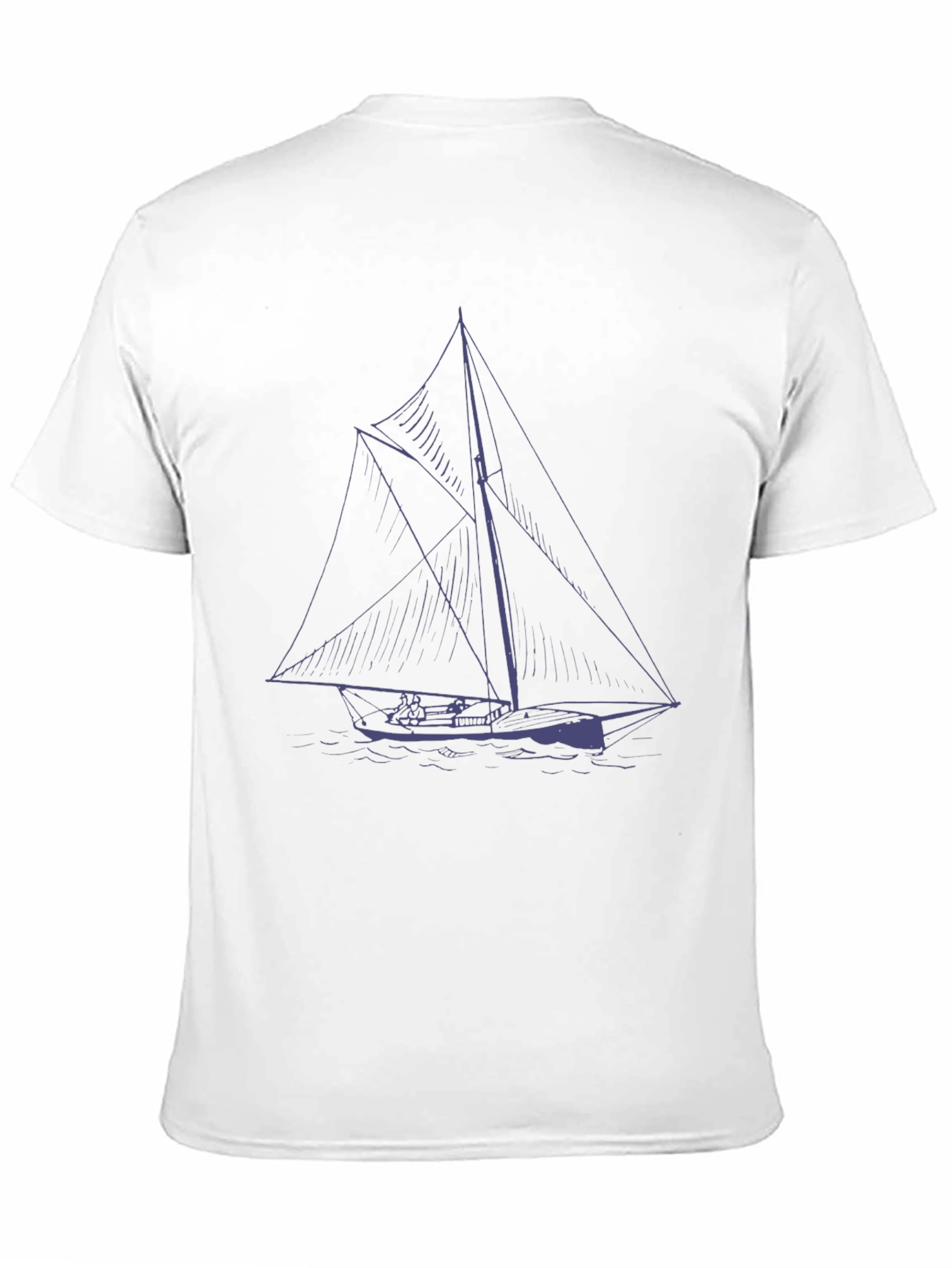 Nautical Sailboat Graphic T-Shirt - Black