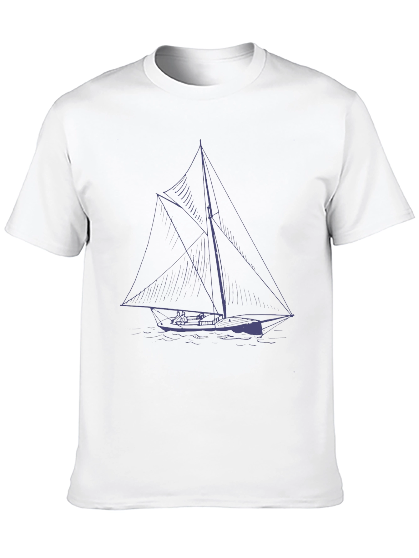 Nautical Sailboat Graphic T-Shirt - Black