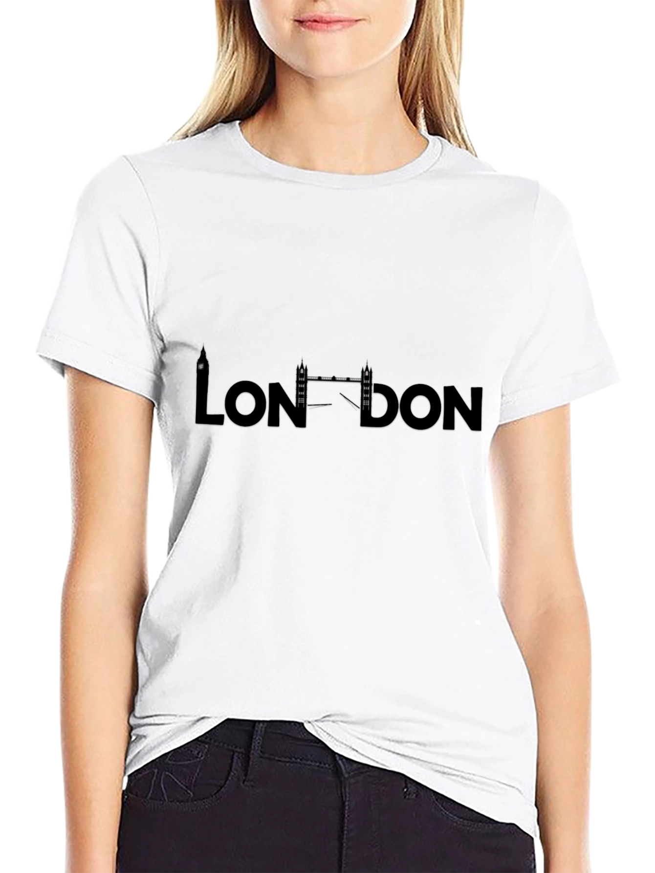 London Skyline Black Graphic Tee