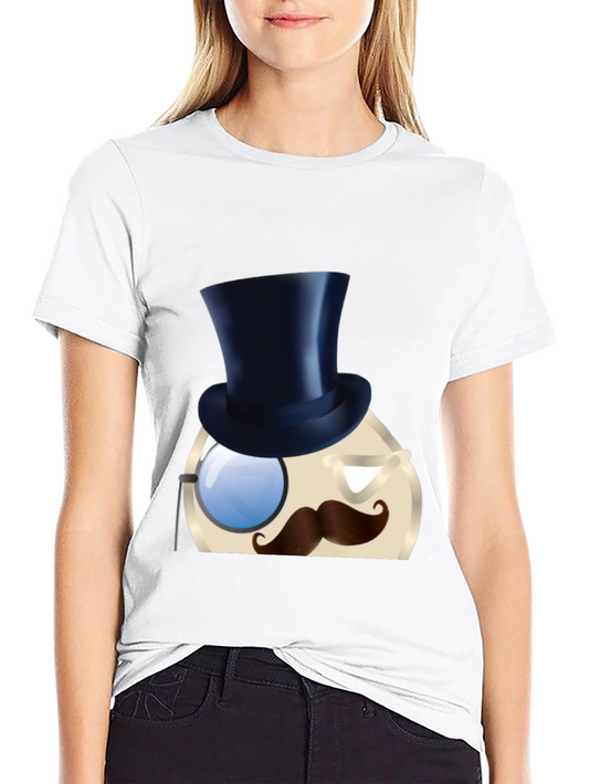 Emoji Egg Top Hat Monocle T-Shirt