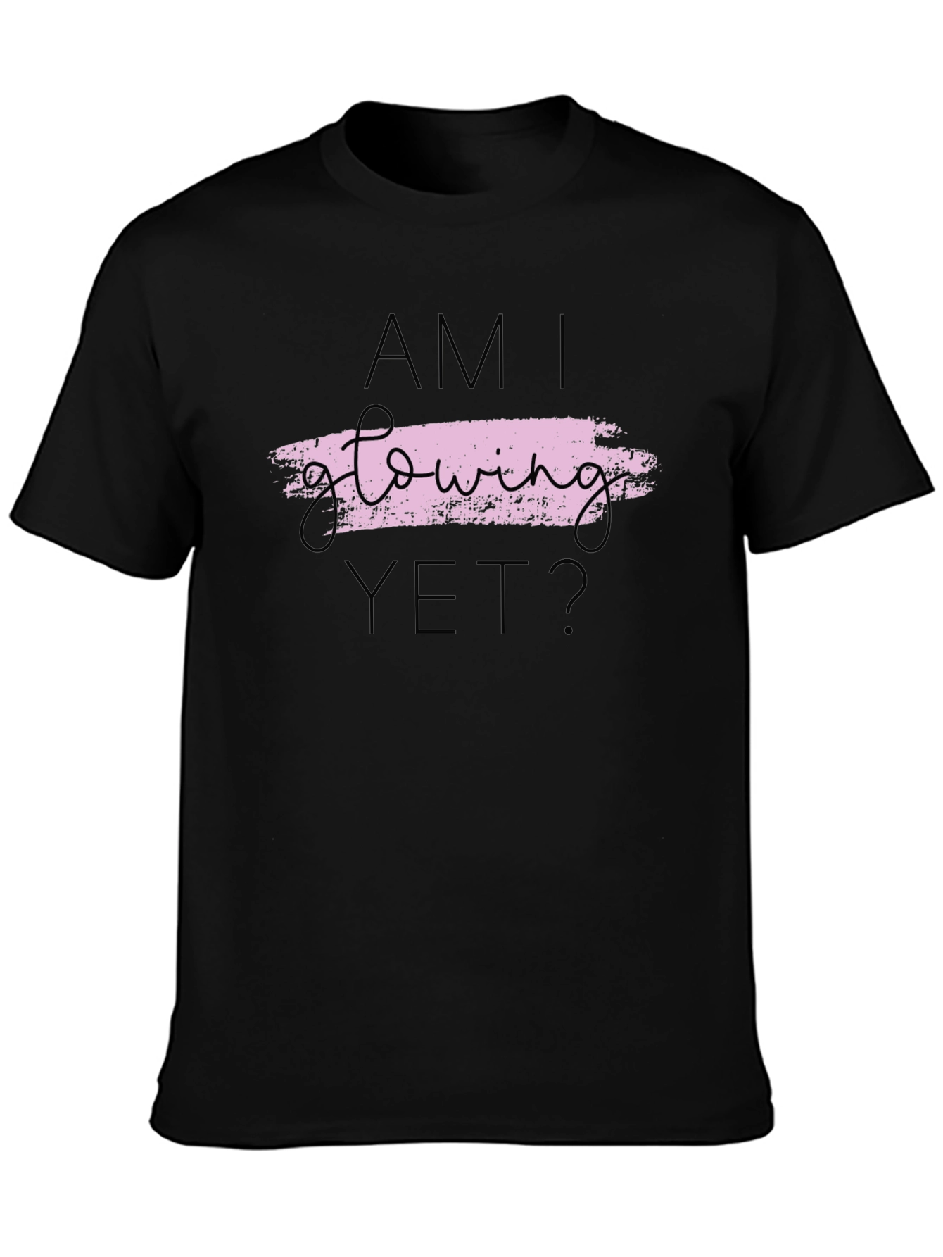 Pregnancy Announcement Black T-Shirt - Am I Glowing Yet?