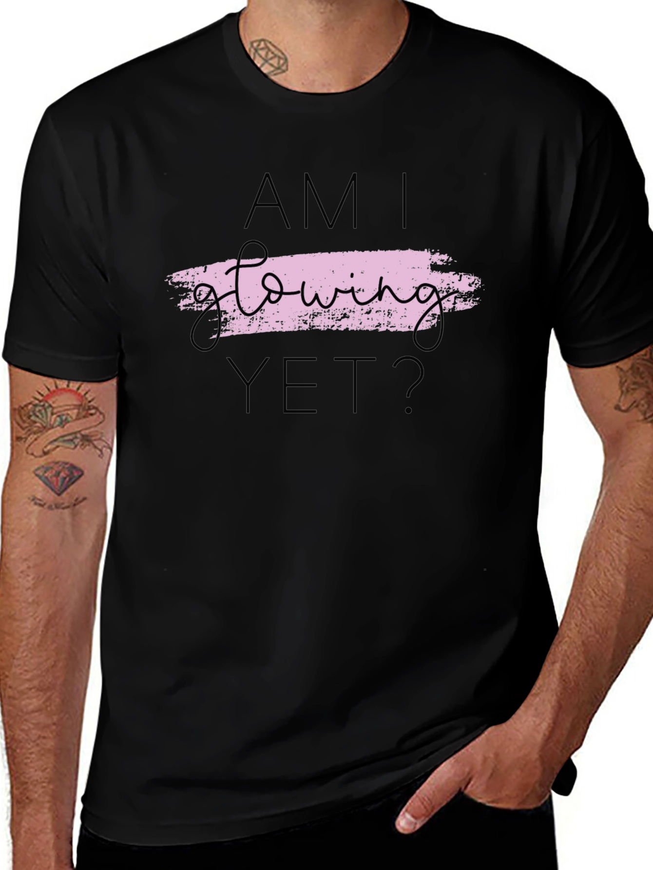 Pregnancy Announcement Black T-Shirt - Am I Glowing Yet?