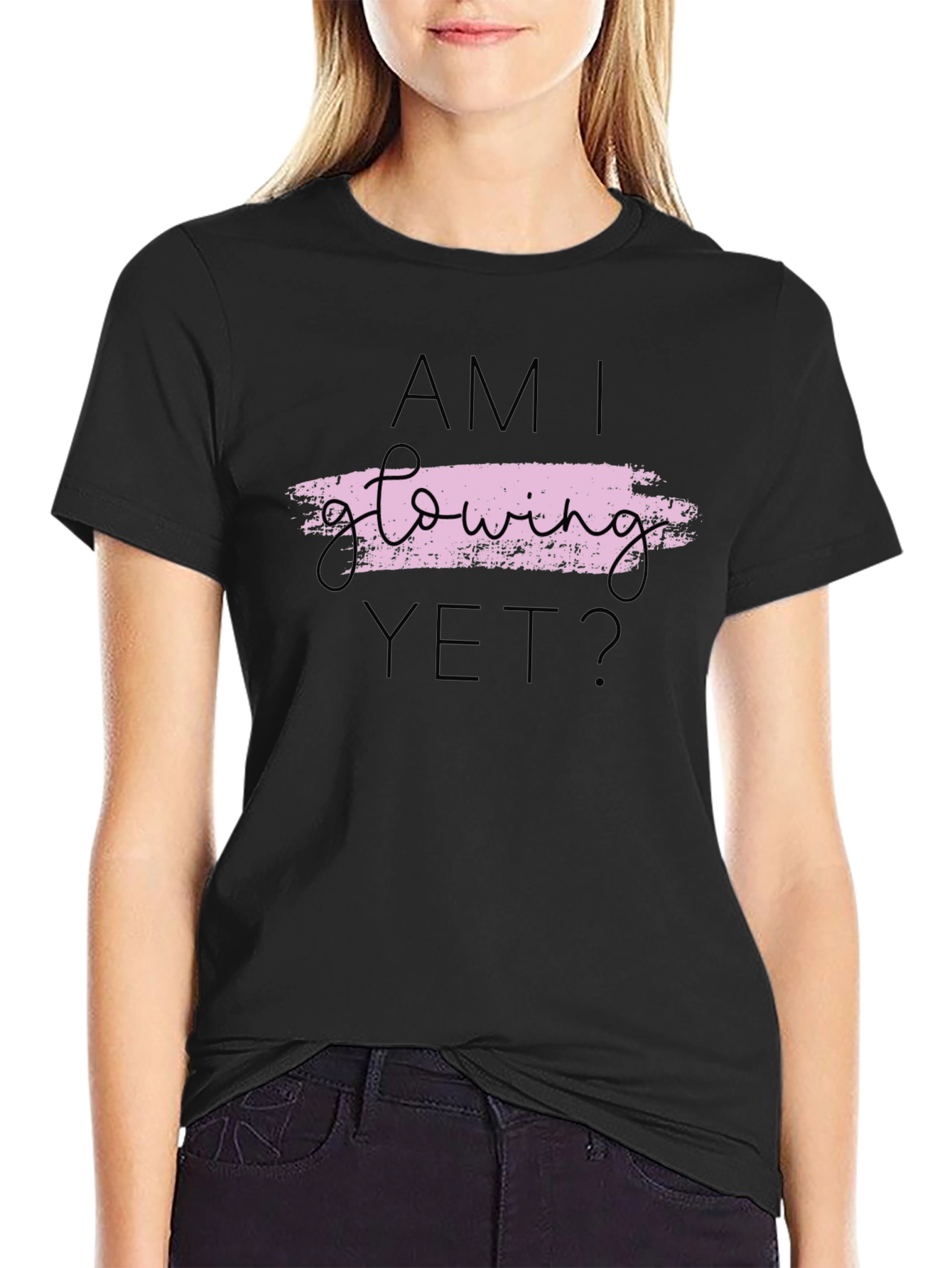 Pregnancy Announcement Black T-Shirt - Am I Glowing Yet?