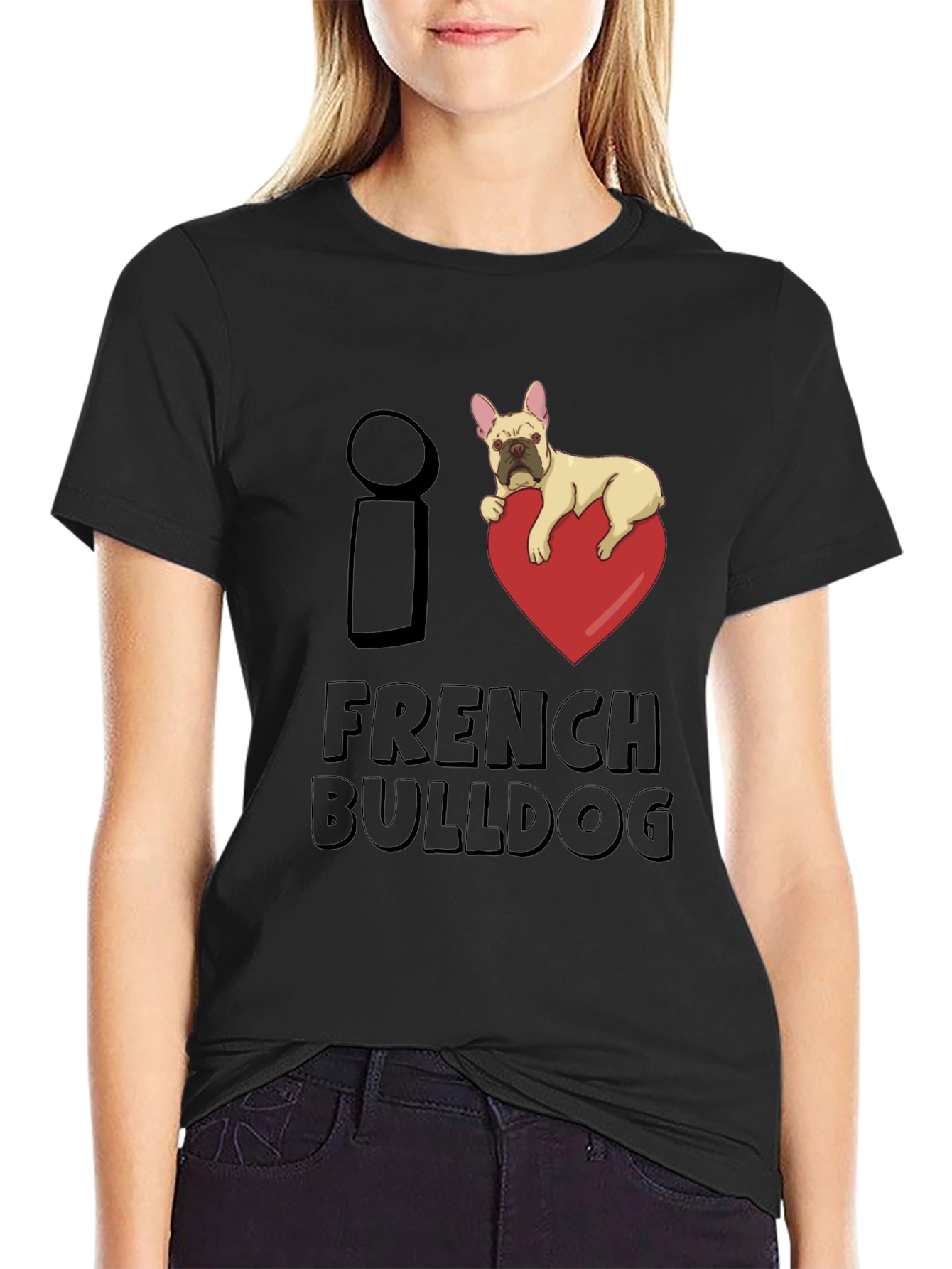 I Love French Bulldog Graphic T-Shirt