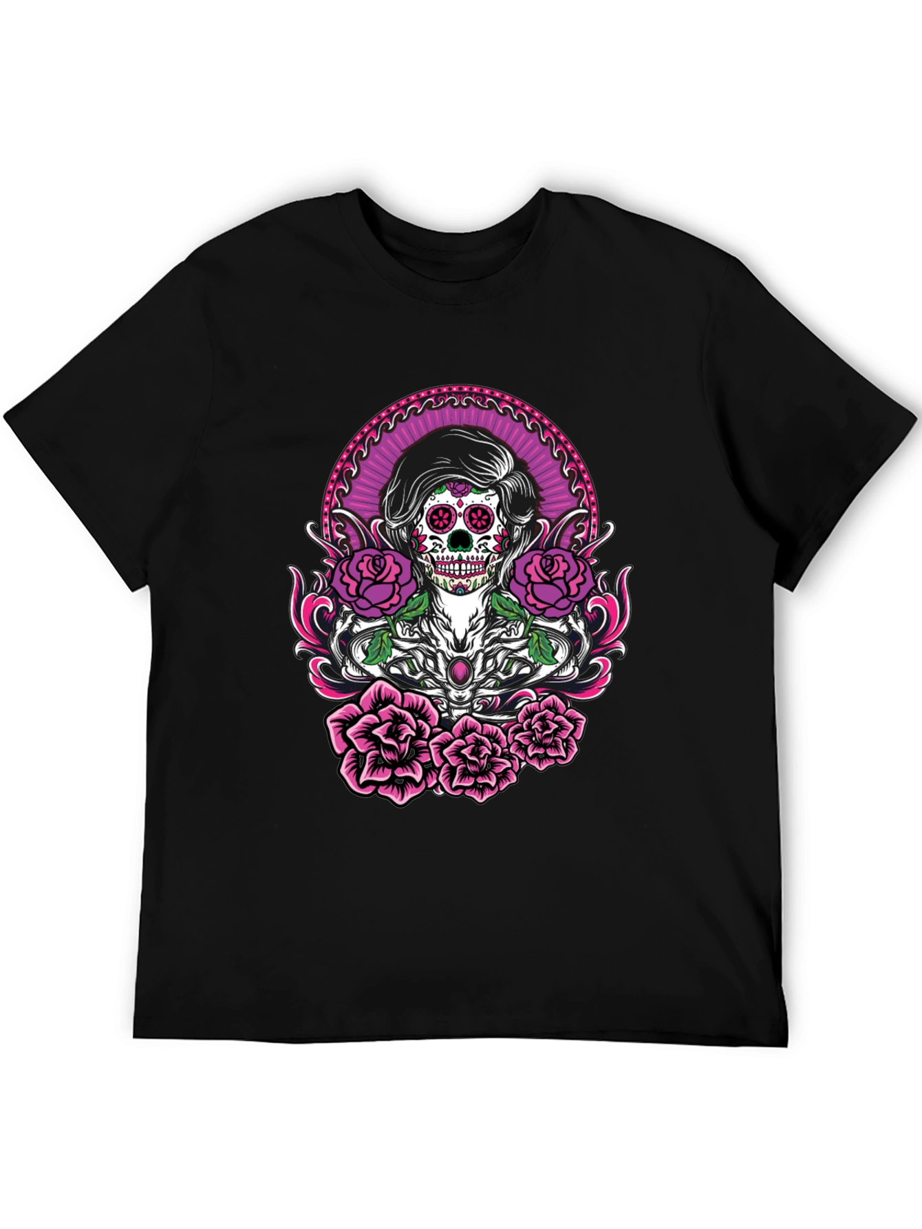 Sugar Skull Roses Graphic T-Shirt