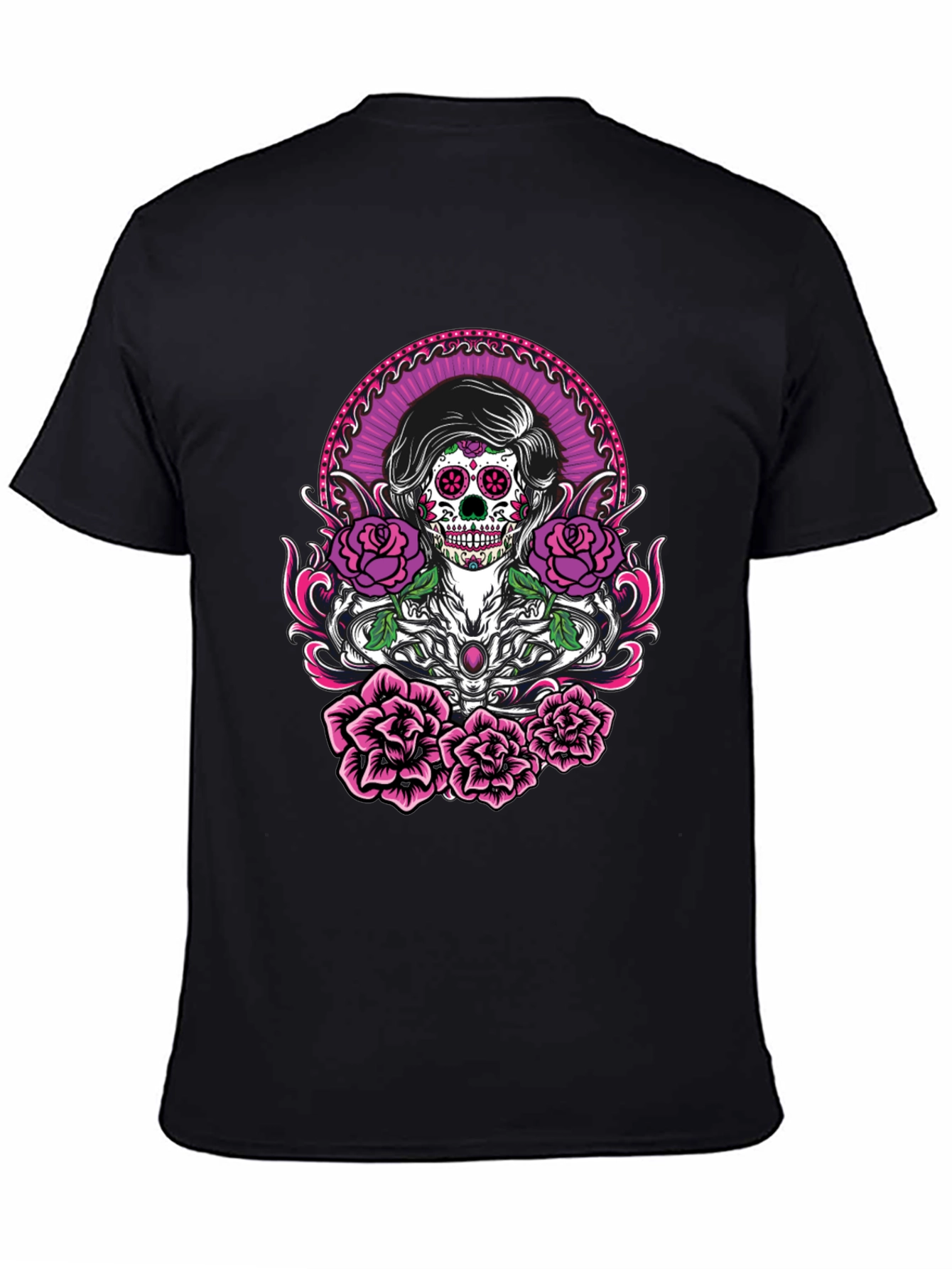 Sugar Skull Roses Graphic T-Shirt