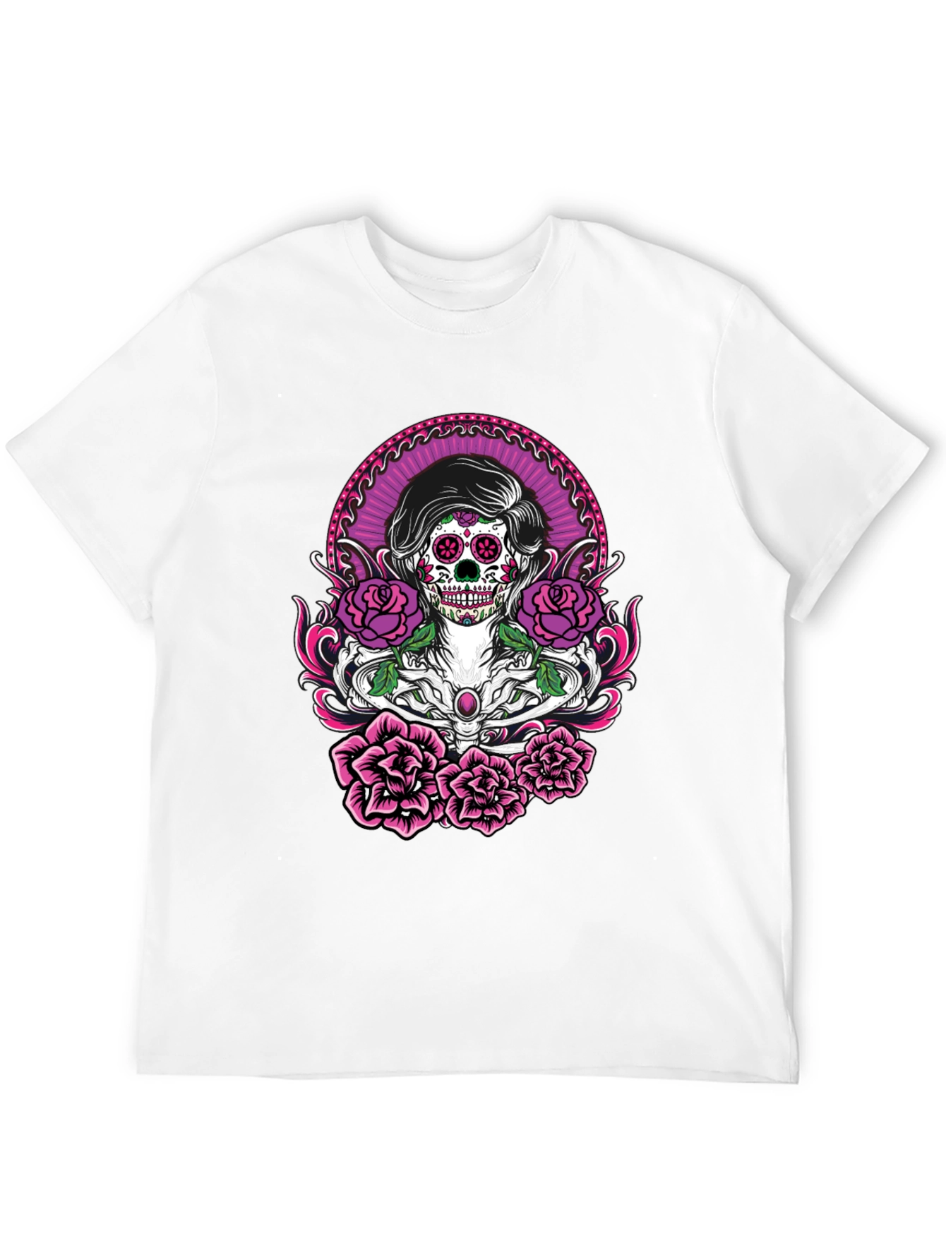 Sugar Skull Roses Graphic T-Shirt
