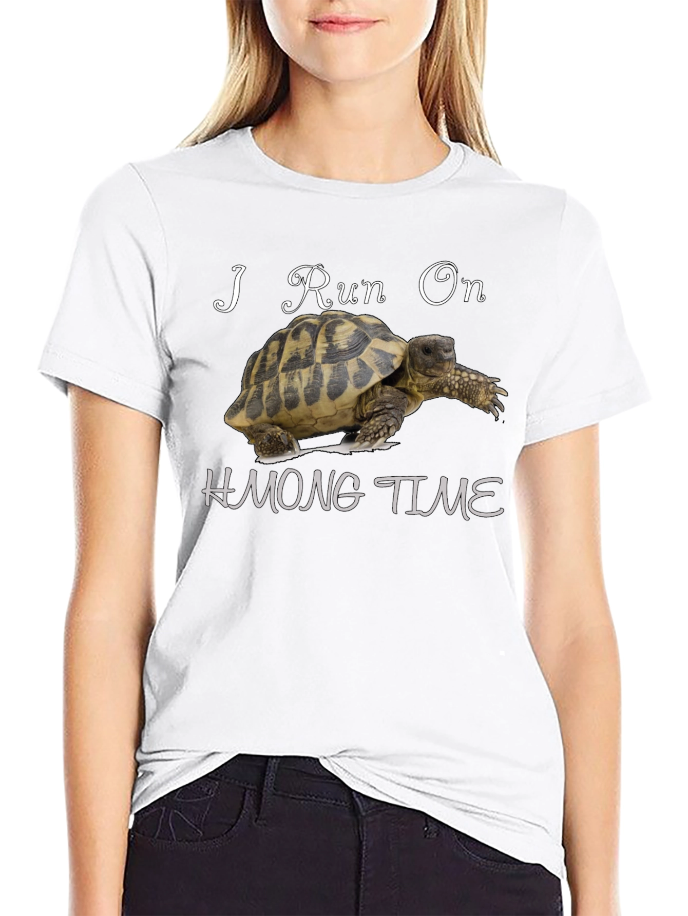 I Run On Hmong Time Turtle T-Shirt