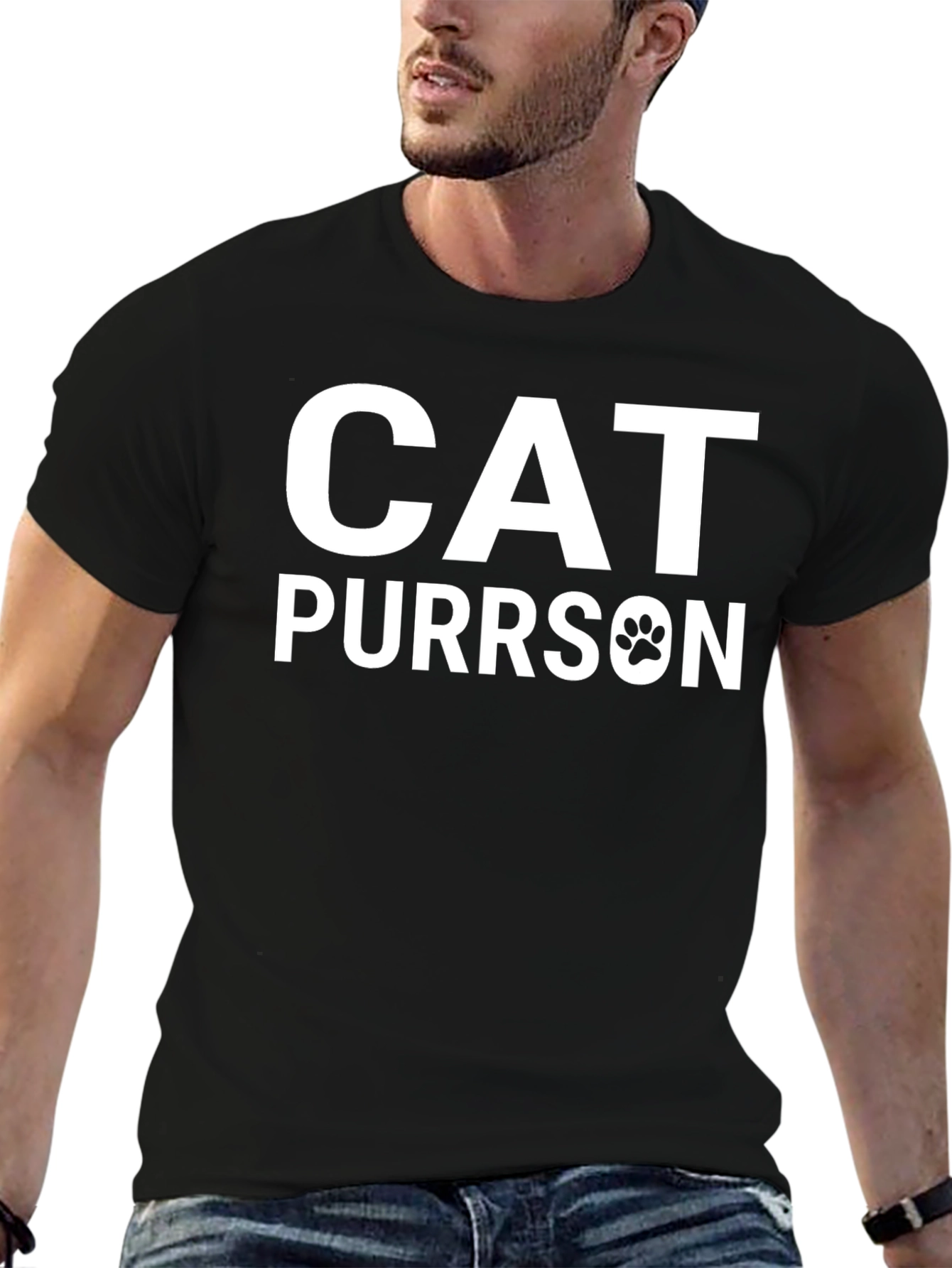 Cat Purrrson T-Shirt - Novelty Graphic Tee