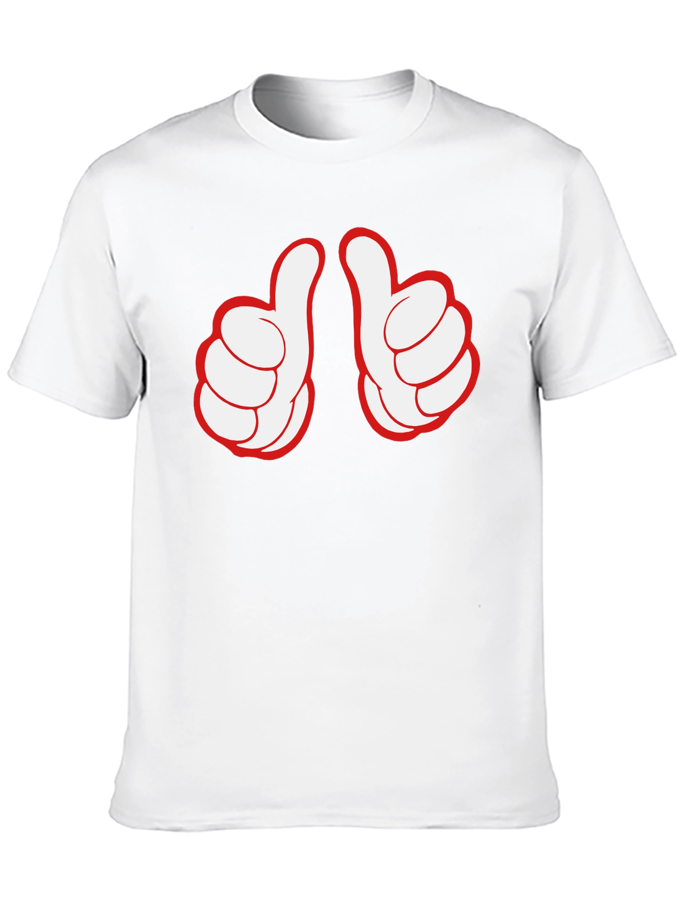 Thumbs Up Graphic Tee - Black Crew Neck