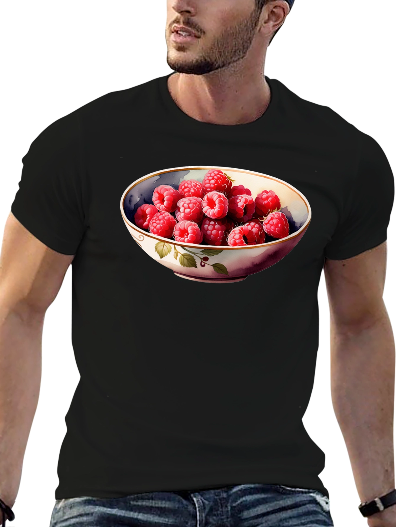Raspberry Bowl Graphic Tee - Stylish & Unique Design