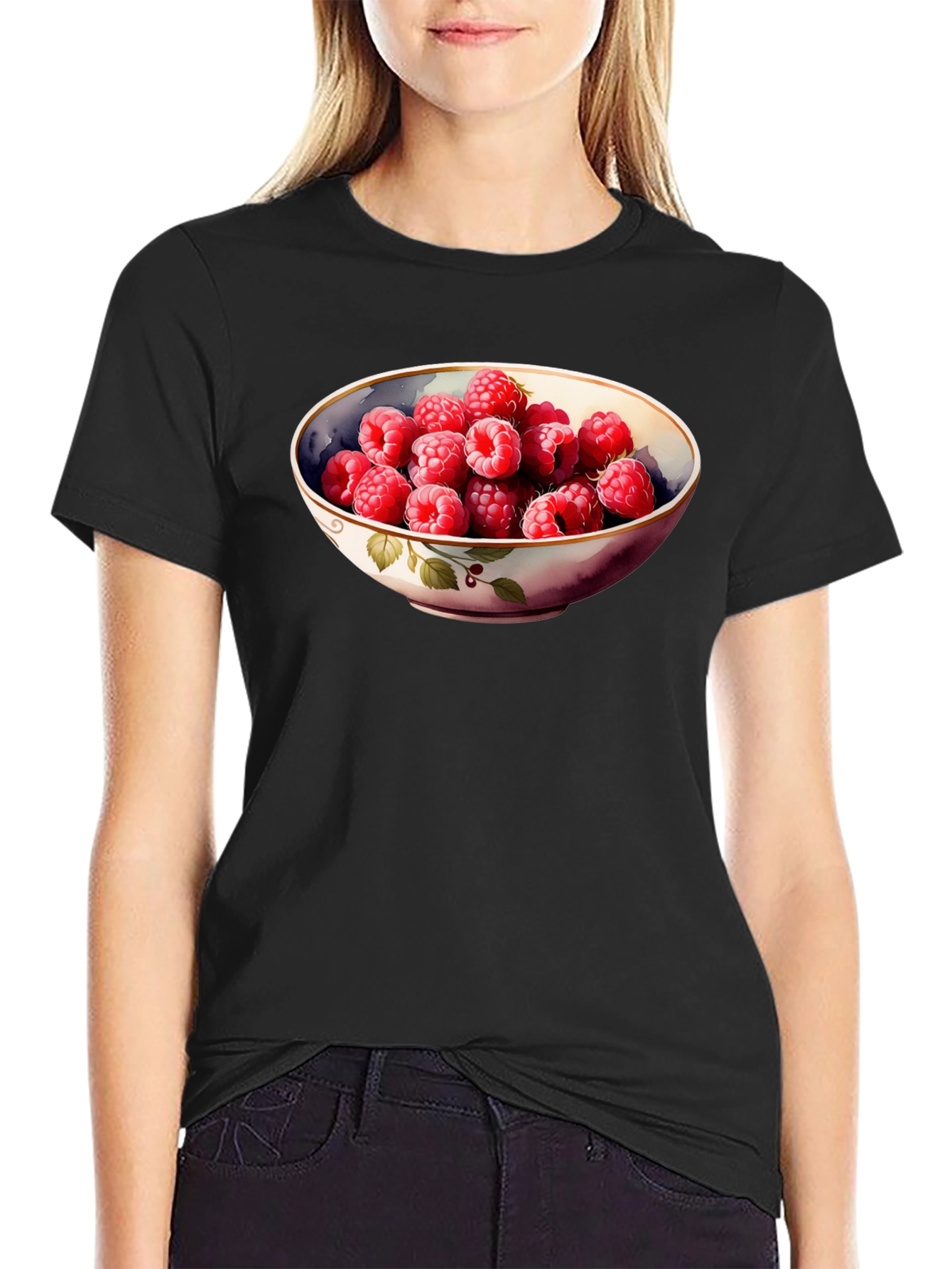 Raspberry Bowl Graphic Tee - Stylish & Unique Design