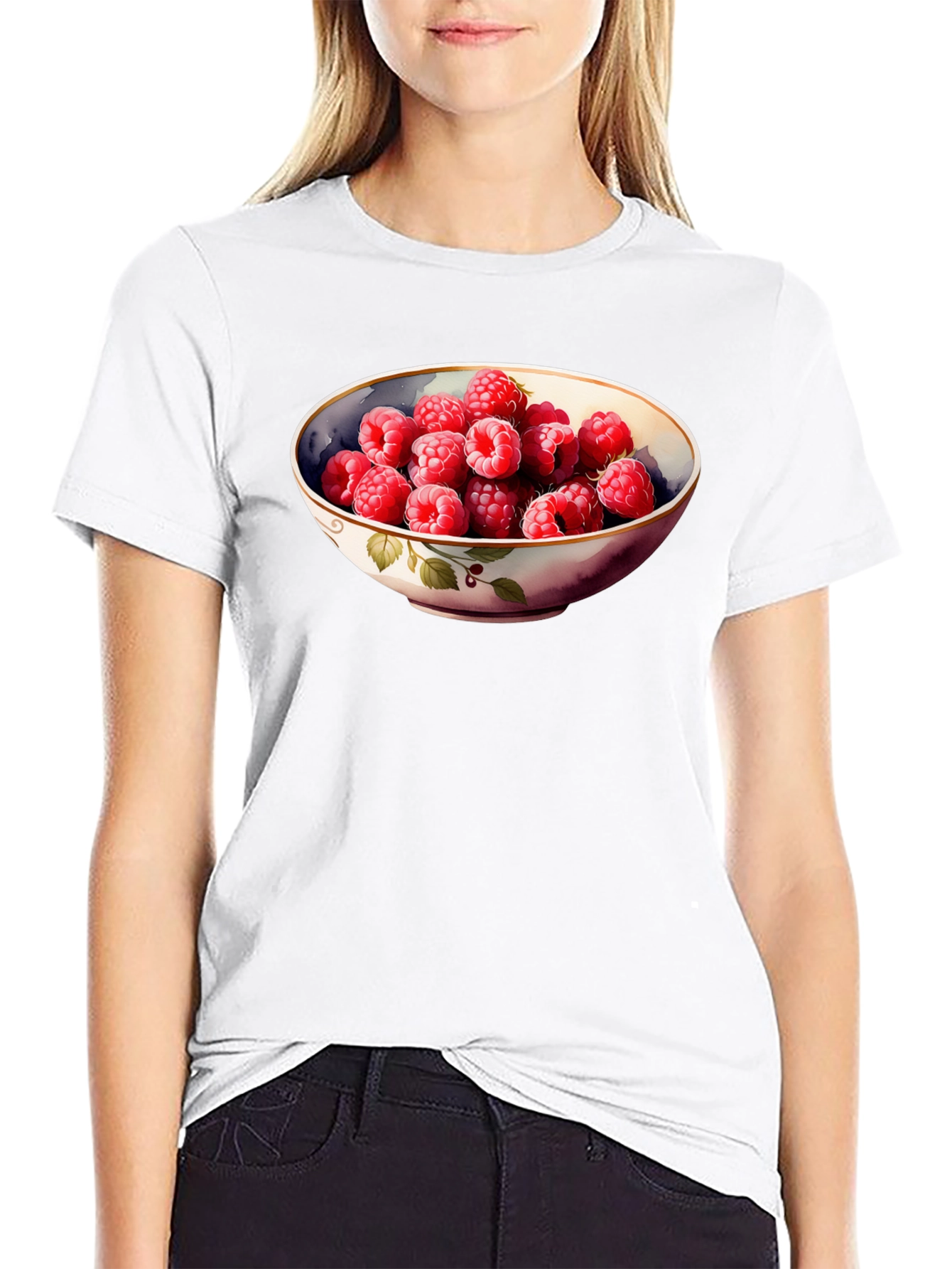 Raspberry Bowl Graphic Tee - Stylish & Unique Design