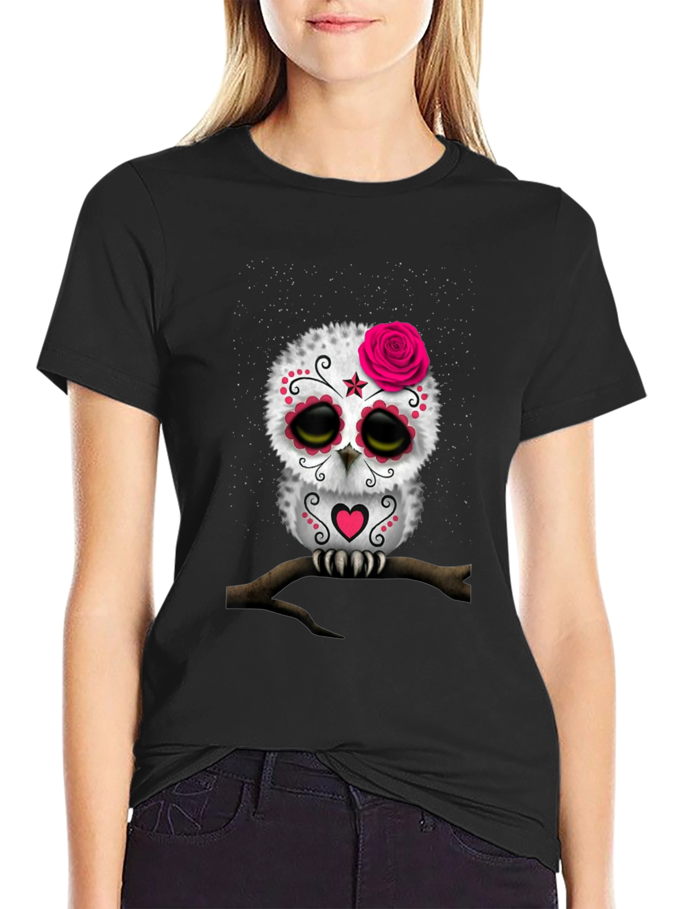 Sugar Skull Owl Graphic Tee
