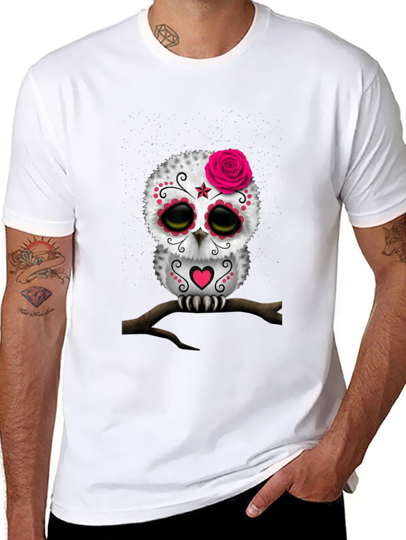 Sugar Skull Owl Graphic Tee