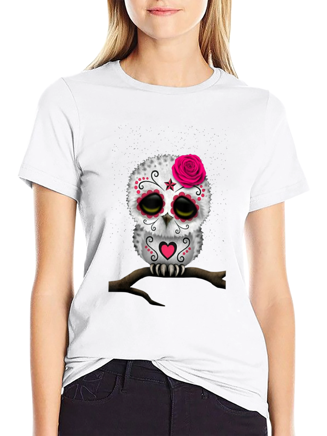 Sugar Skull Owl Graphic Tee