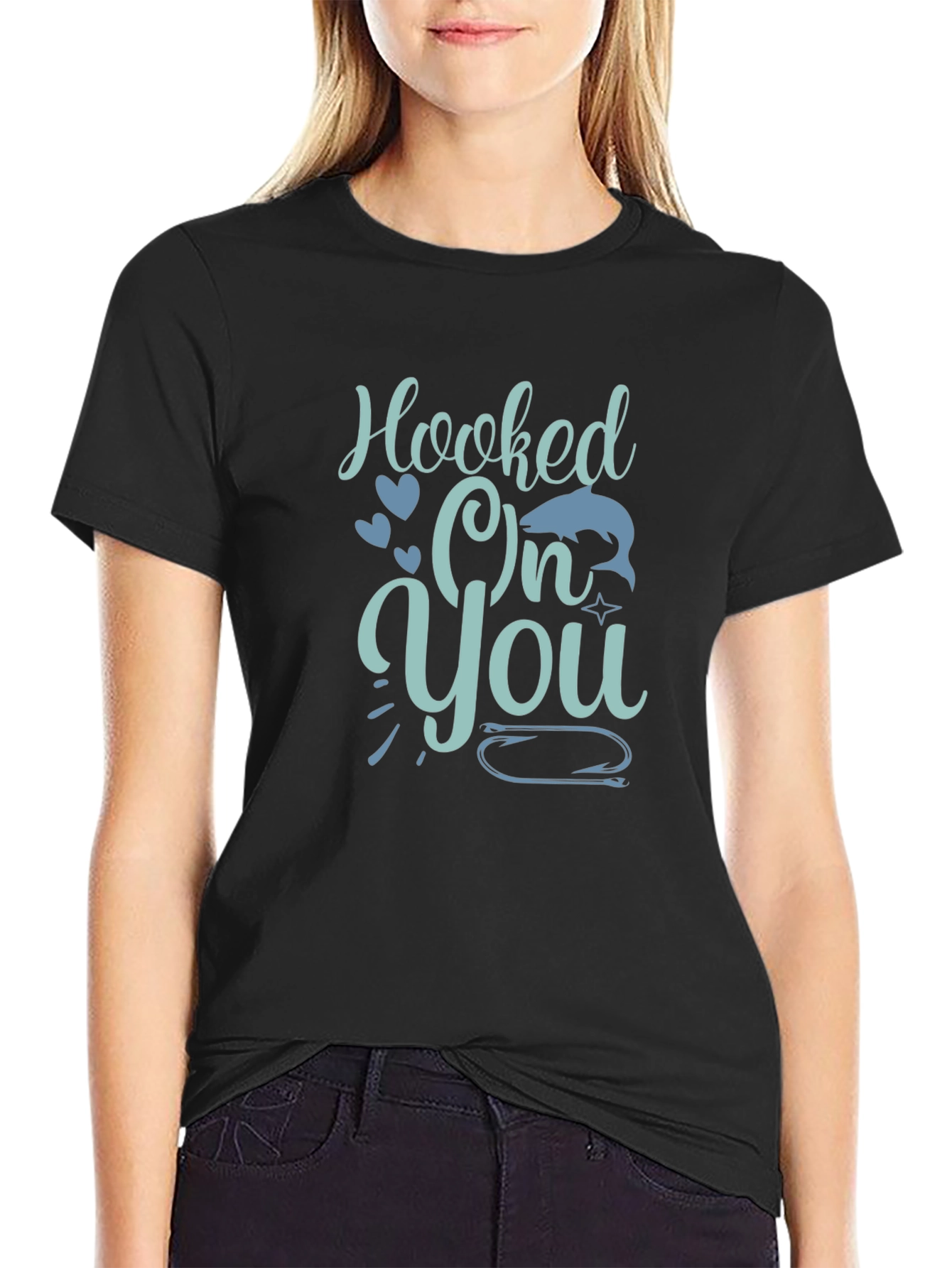 Hooked On You Graphic Tee - Black