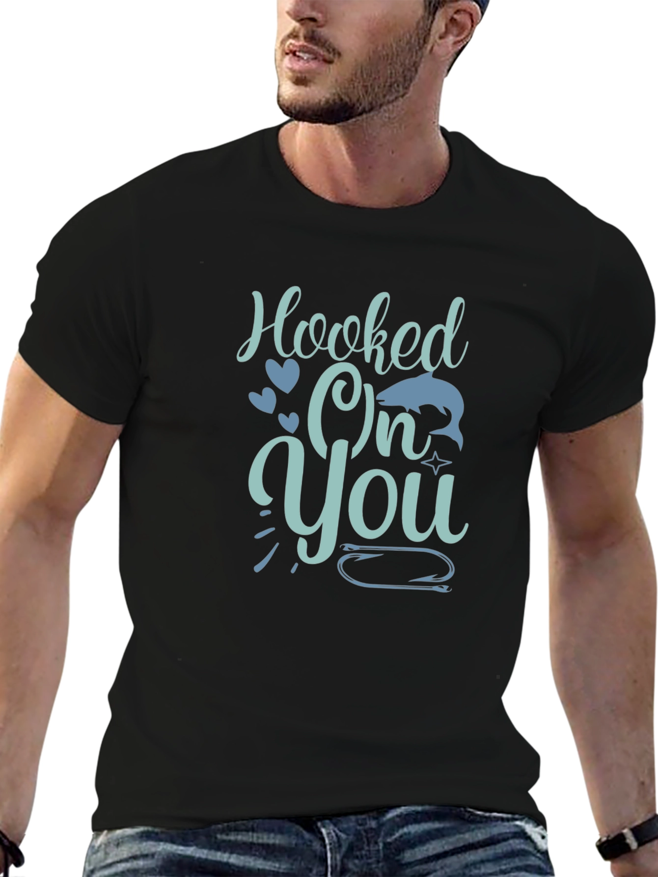 Hooked On You Graphic Tee - Black