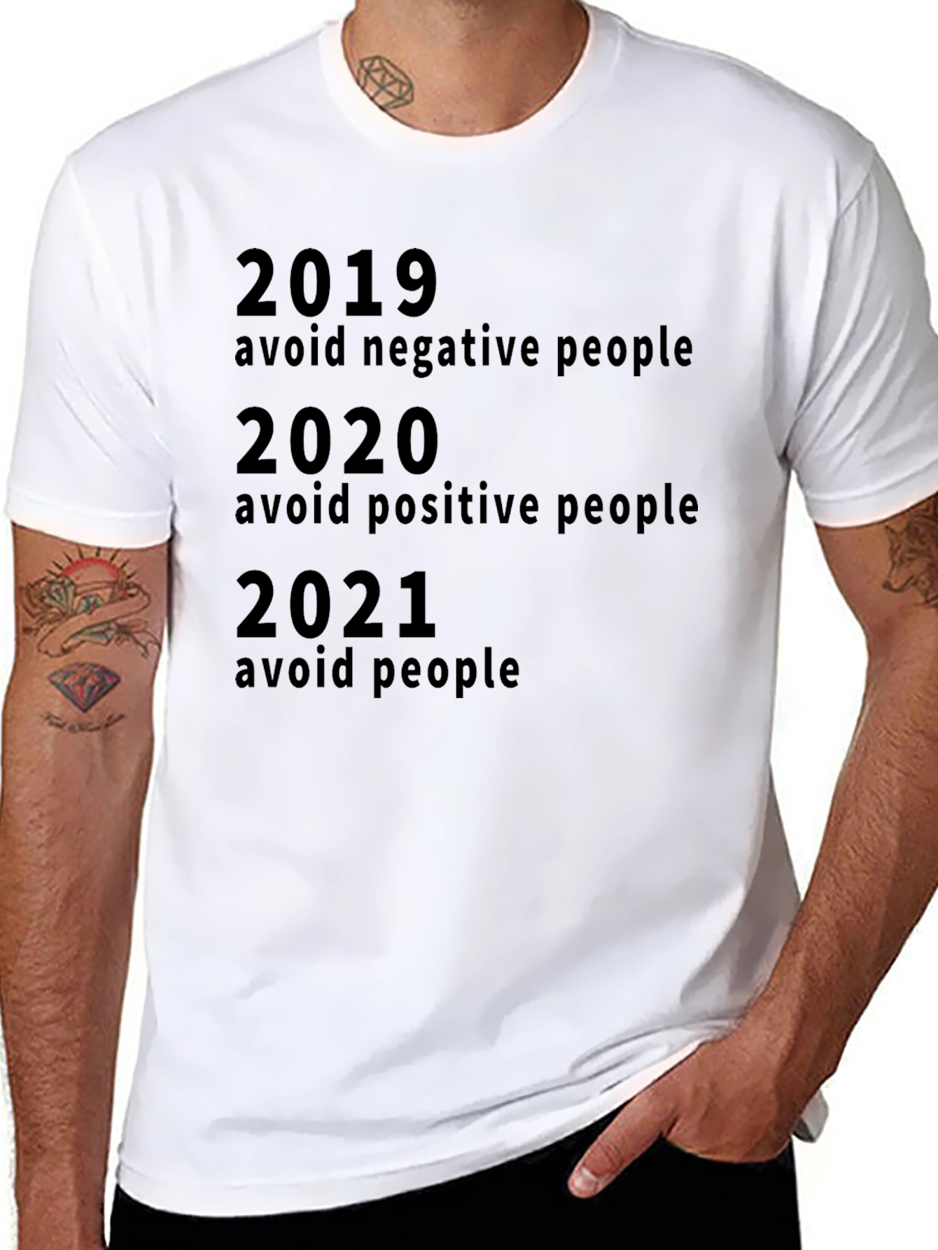 Humorous 2019-2021 Avoid People Graphic T-Shirt