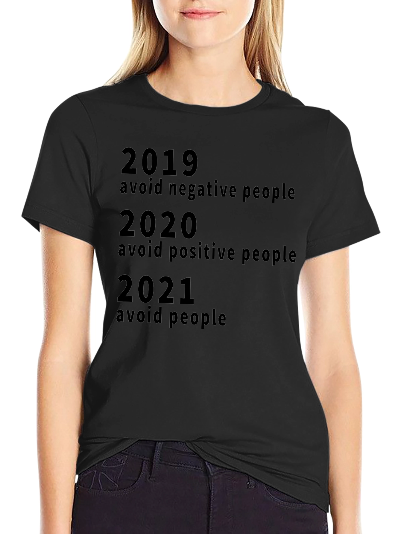 Humorous 2019-2021 Avoid People Graphic T-Shirt