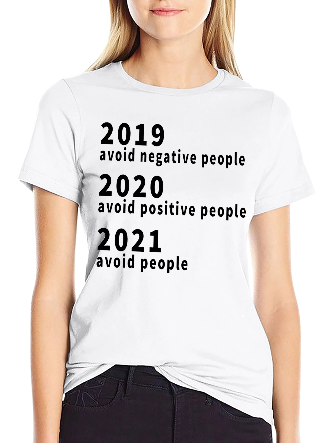 Humorous 2019-2021 Avoid People Graphic T-Shirt