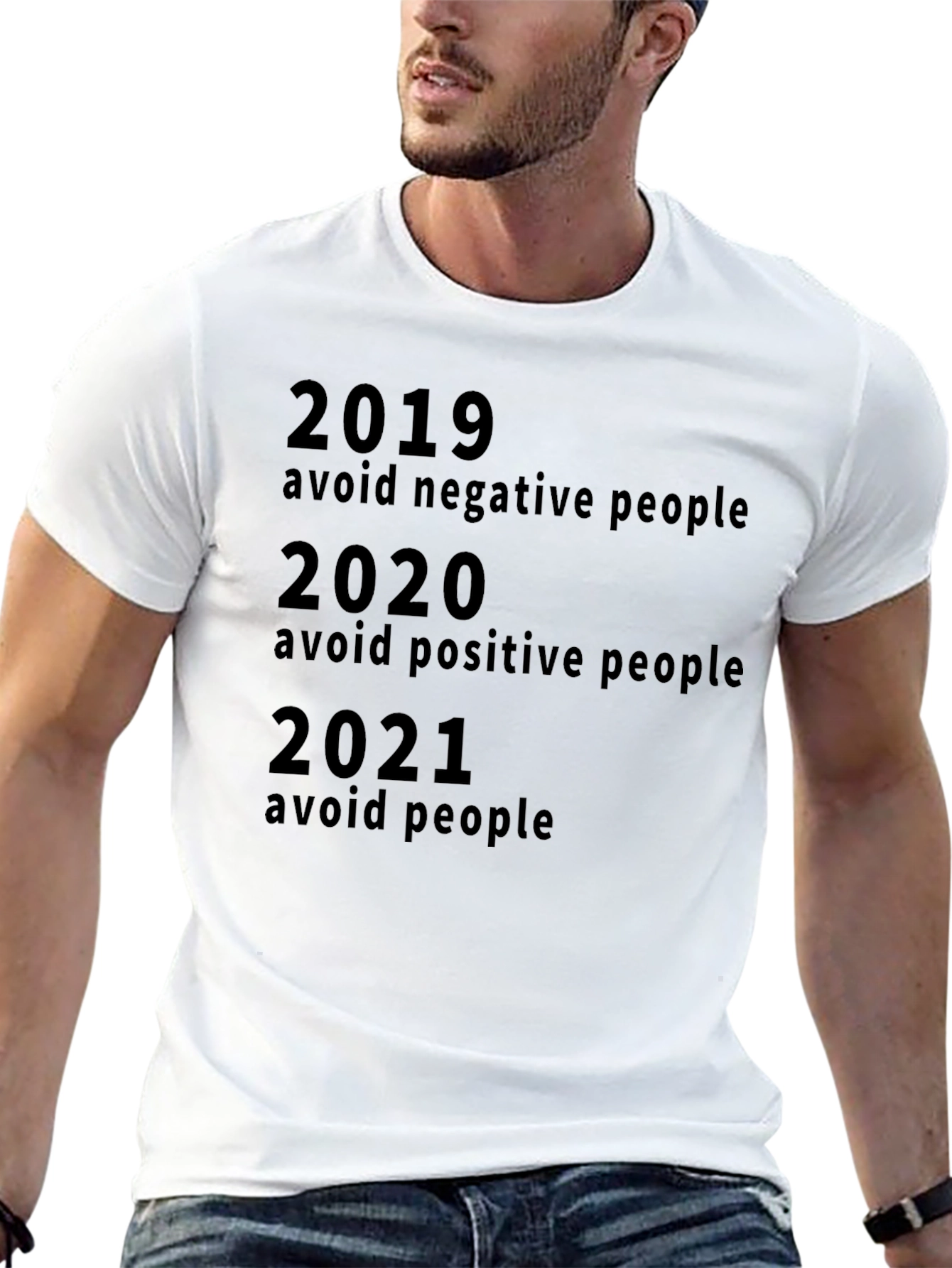 Humorous 2019-2021 Avoid People Graphic T-Shirt
