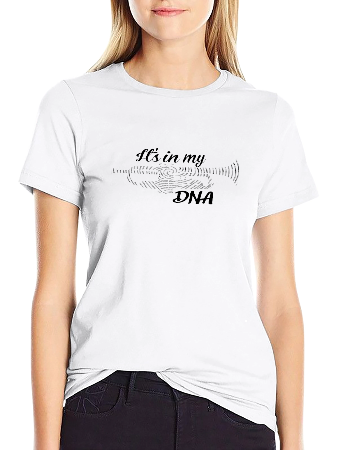 DNA Graphic Print Black T-Shirt