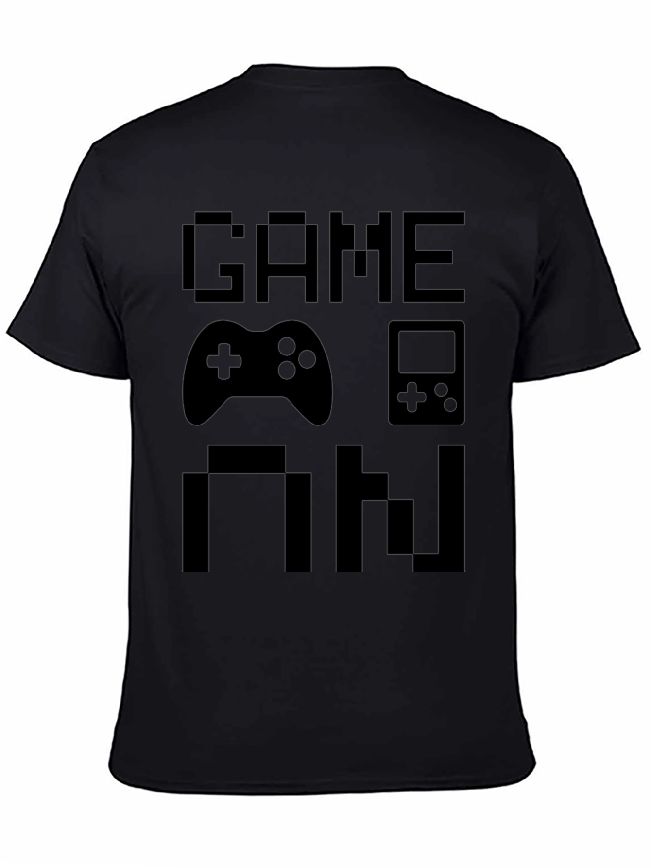 Game On Pixel Art Black T-Shirt