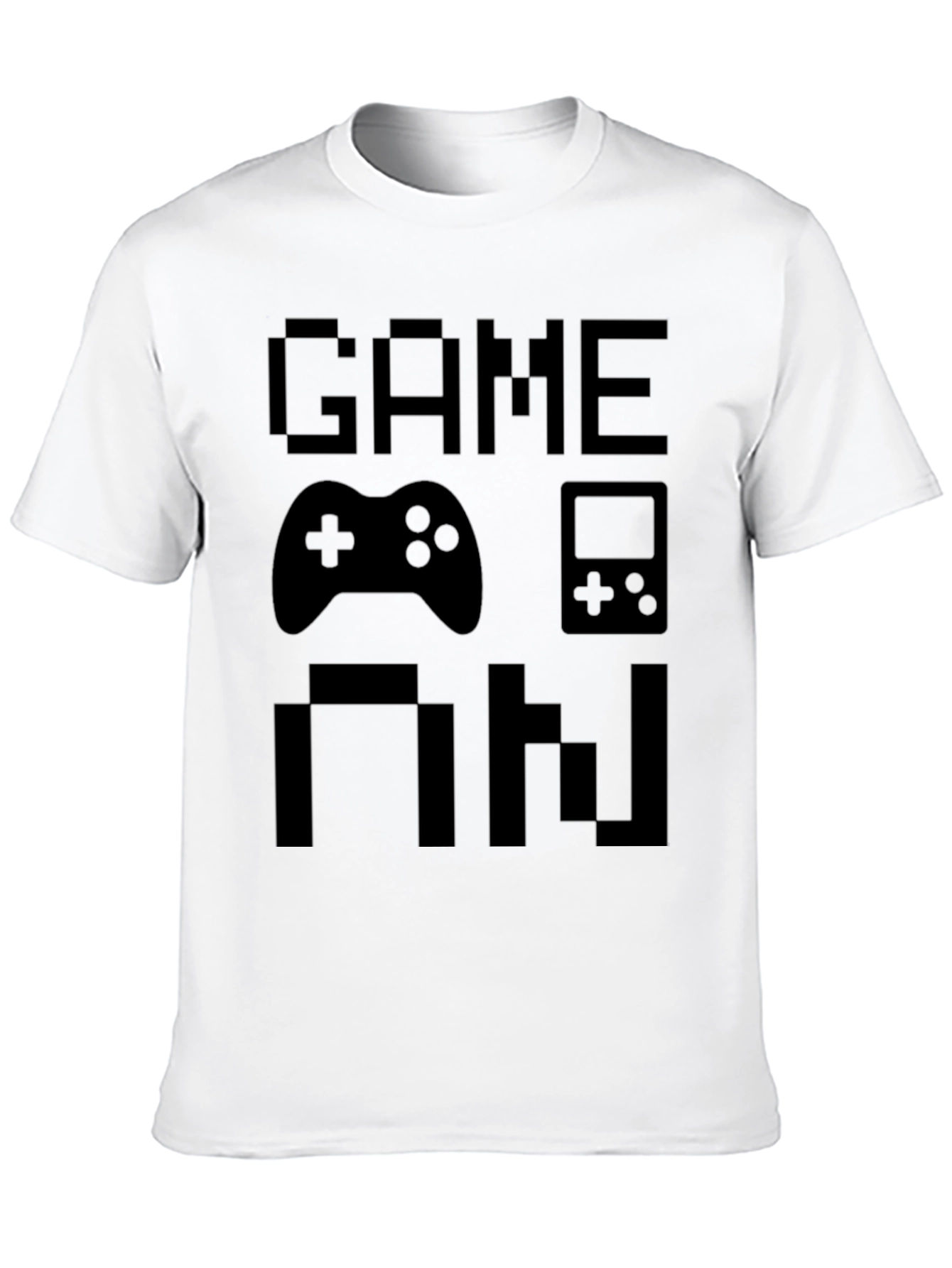 Game On Pixel Art Black T-Shirt