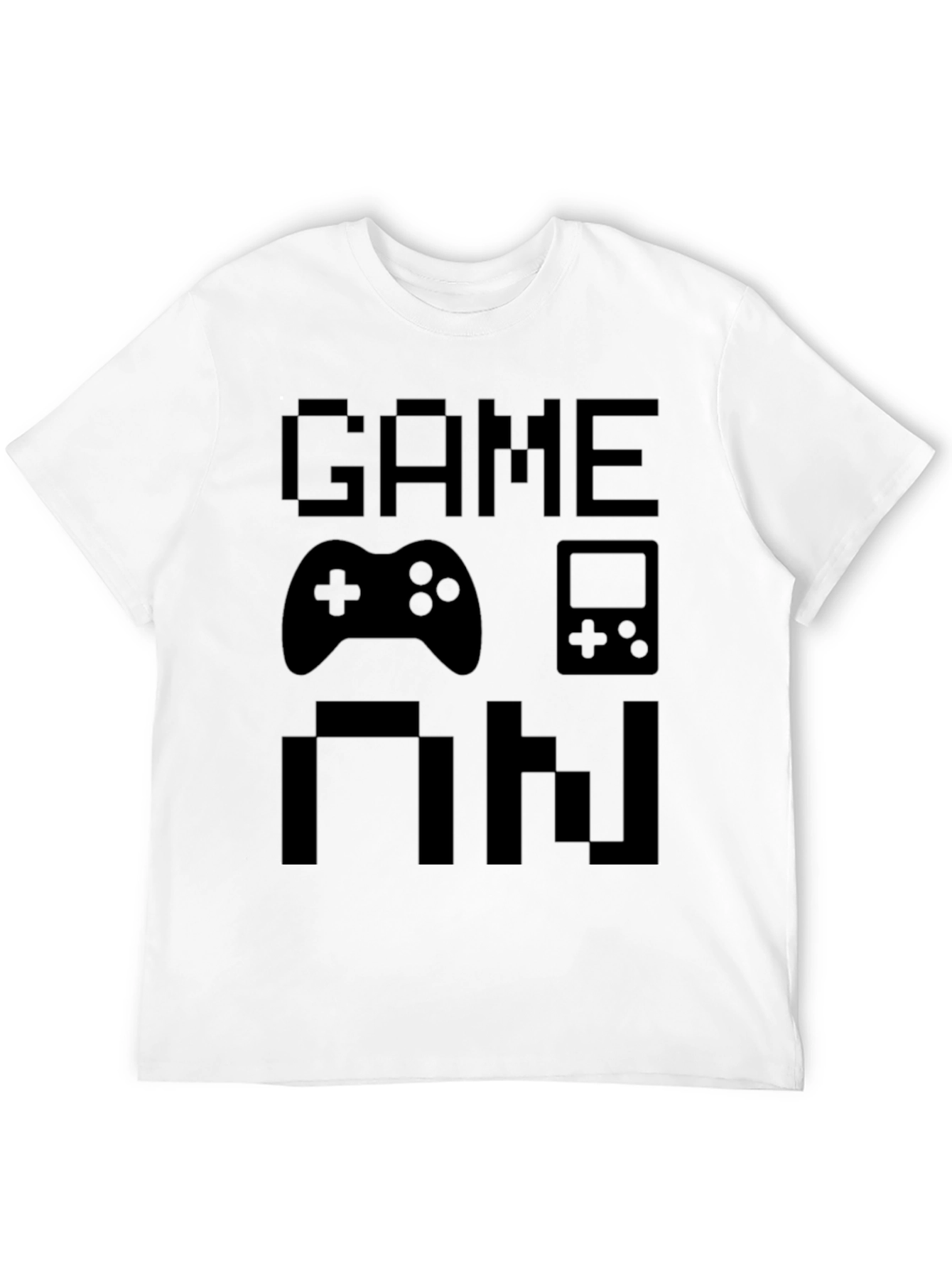 Game On Pixel Art Black T-Shirt