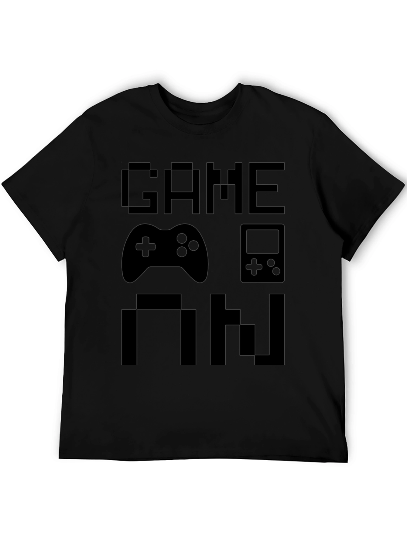 Game On Pixel Art Black T-Shirt