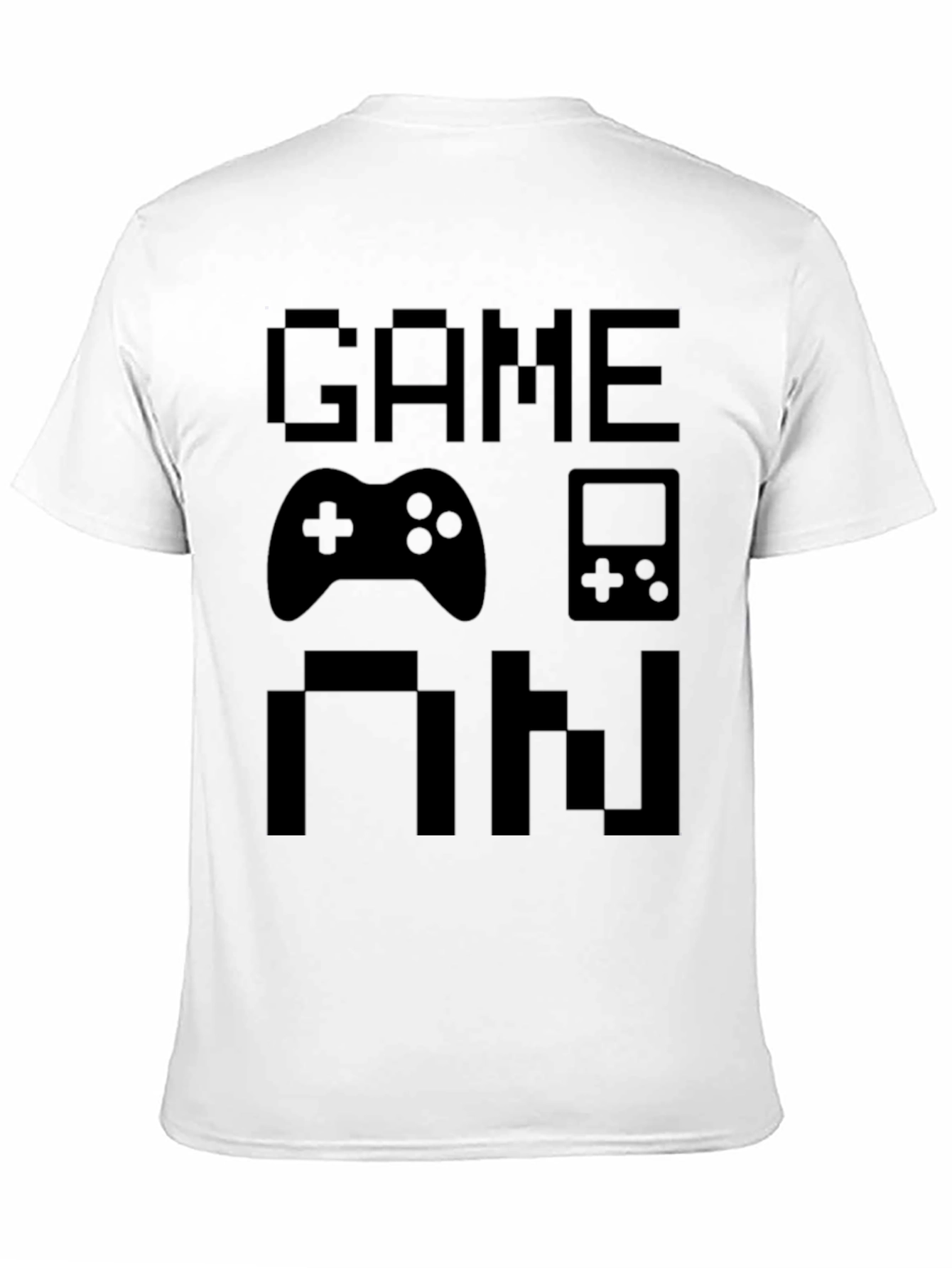 Game On Pixel Art Black T-Shirt