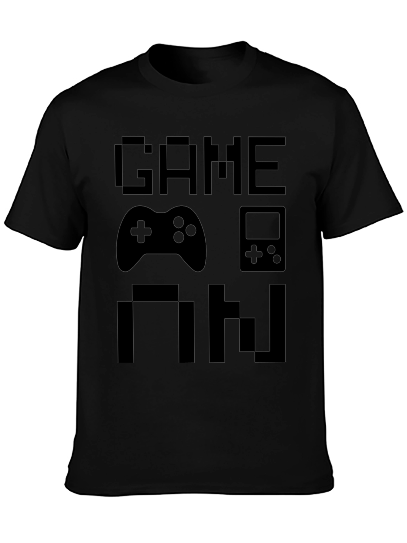 Game On Pixel Art Black T-Shirt
