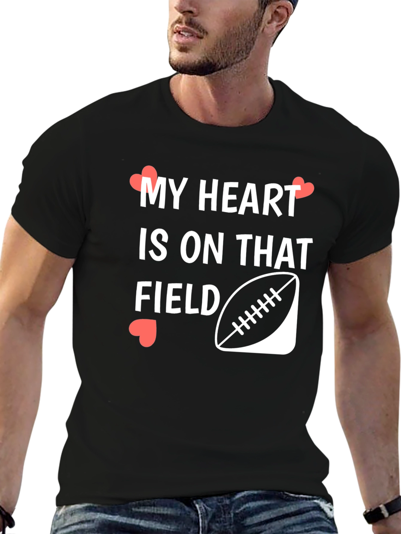 My Heart Is On That Field Football Graphic T-Shirt