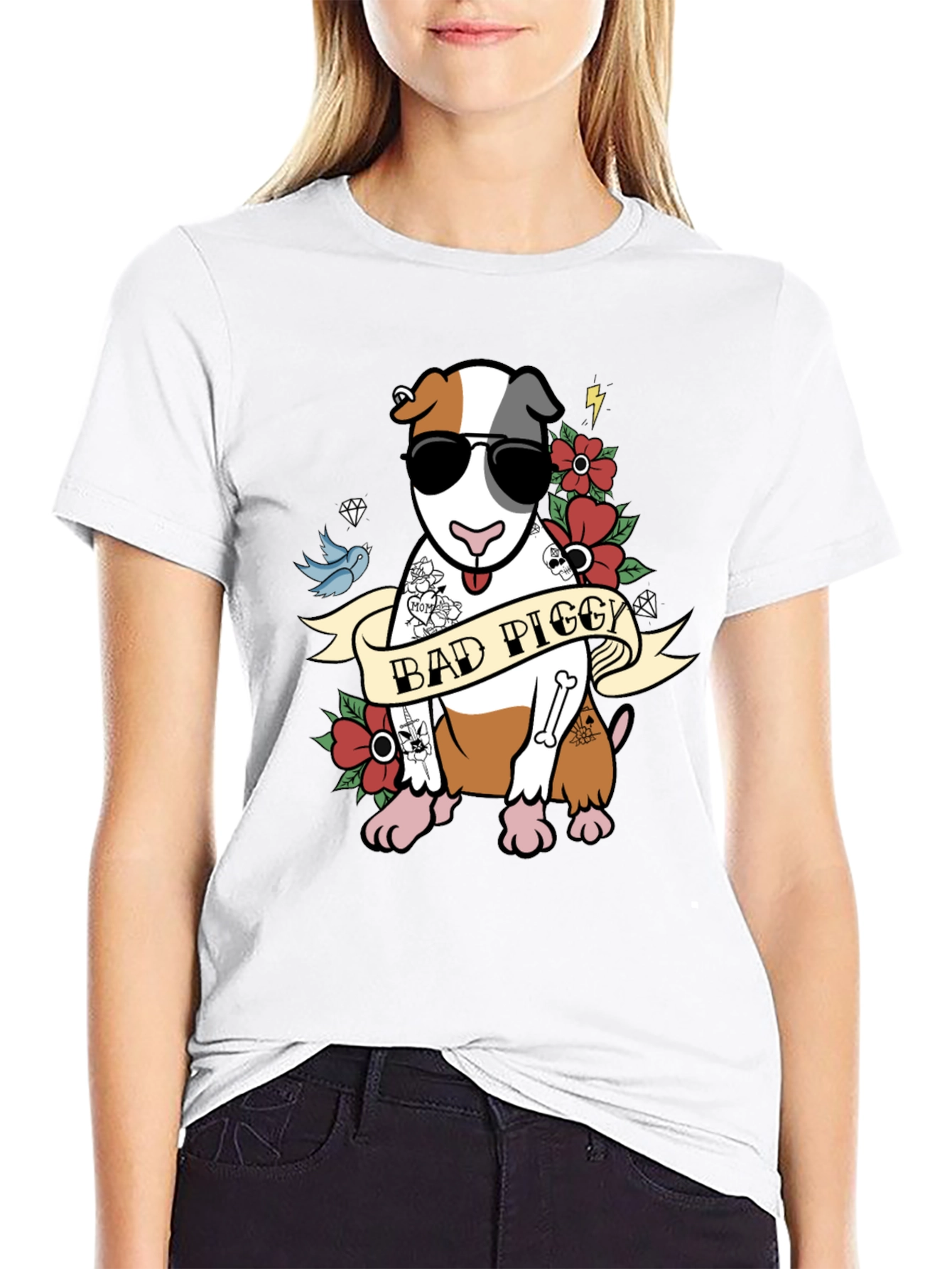 Bad Piggy Tattoo Style T-Shirt