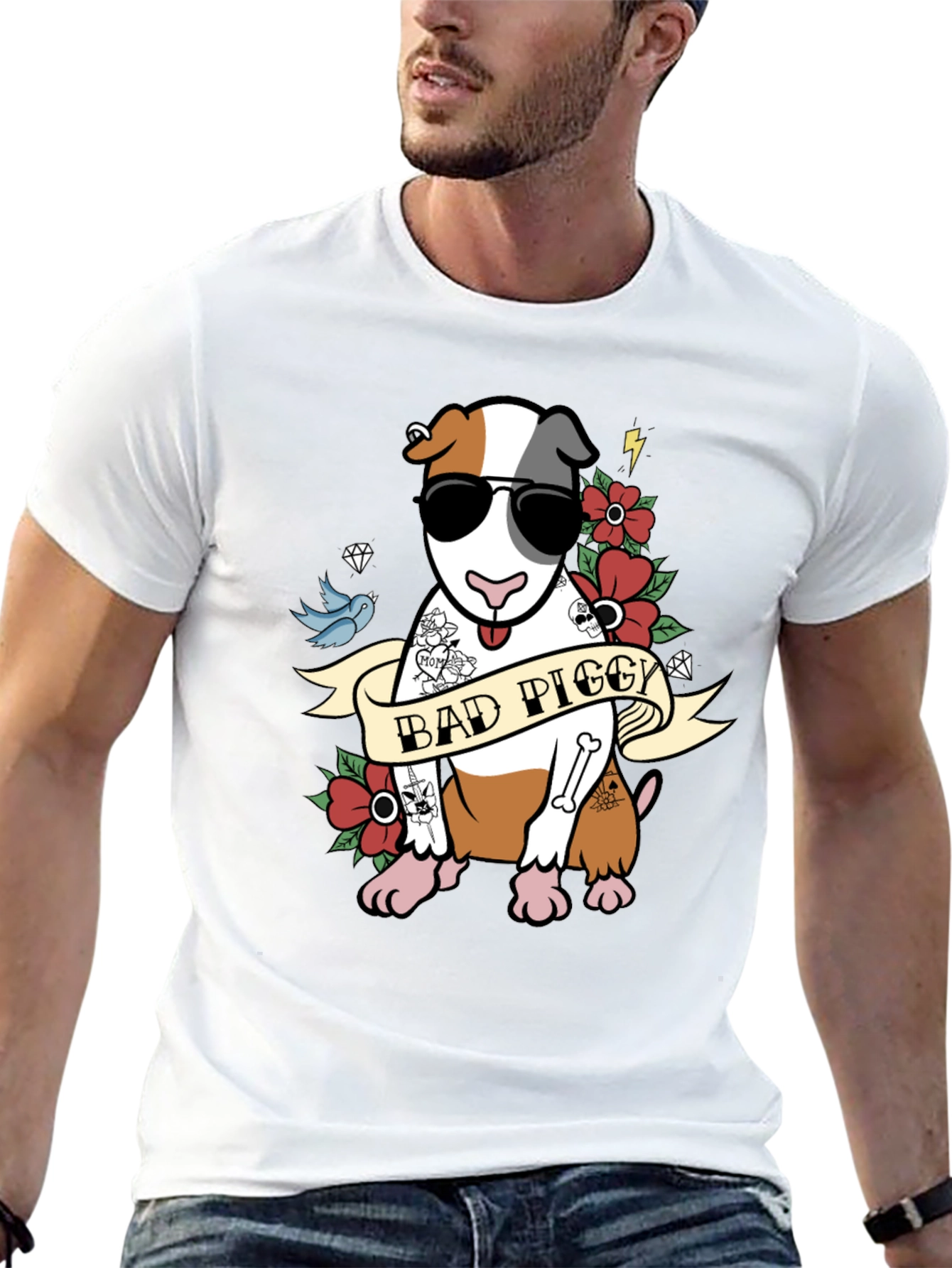 Bad Piggy Tattoo Style T-Shirt