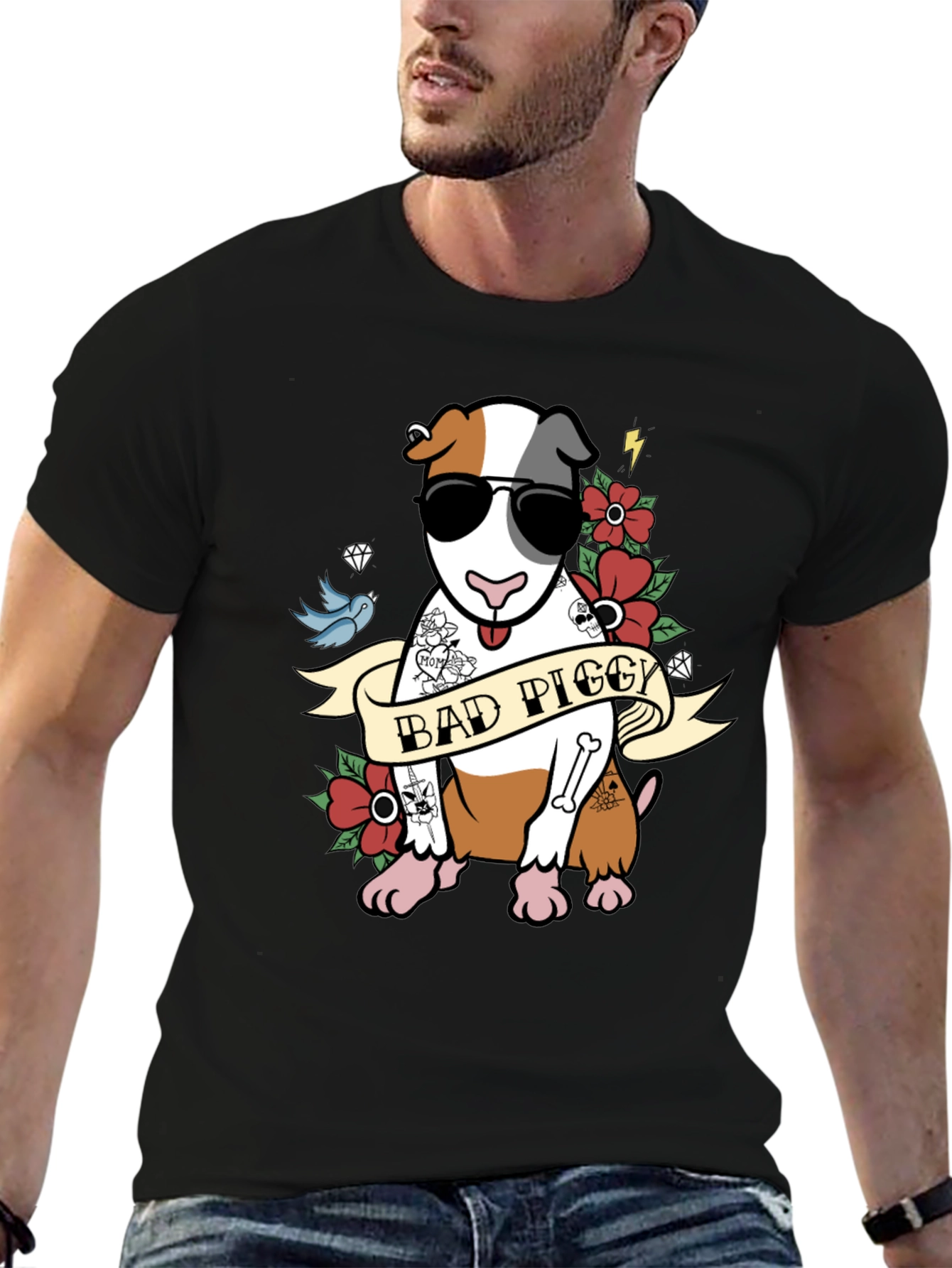 Bad Piggy Tattoo Style T-Shirt
