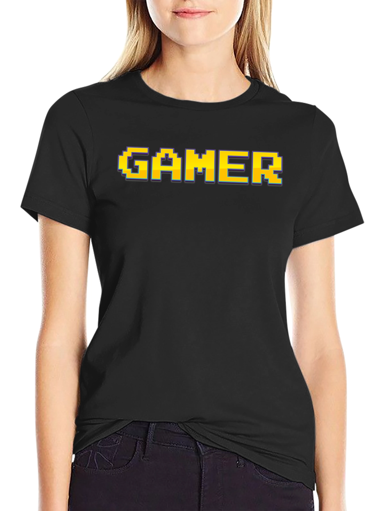 Retro Pixel Gamer T-Shirt - Black