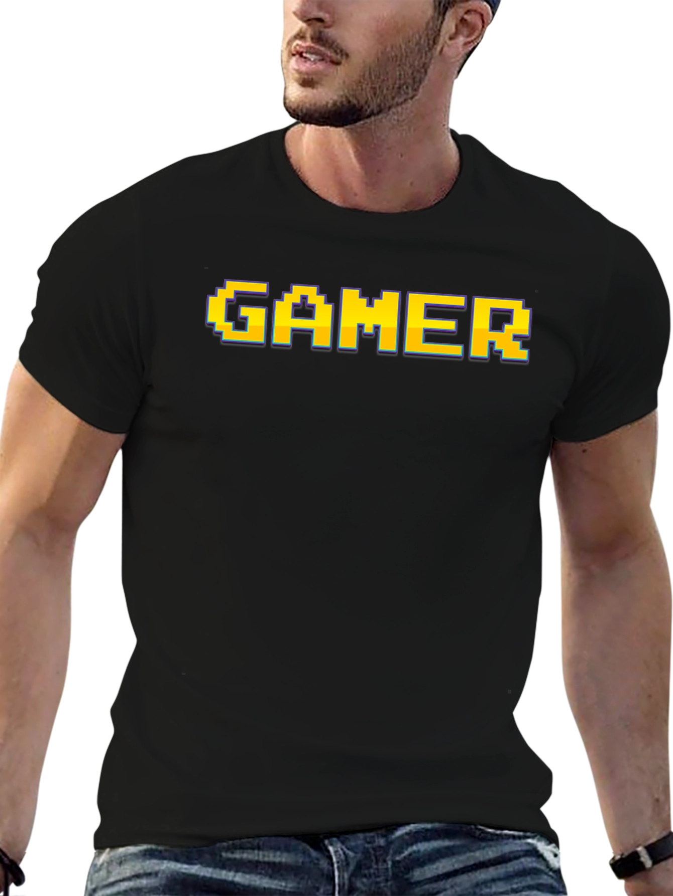 Retro Pixel Gamer T-Shirt - Black