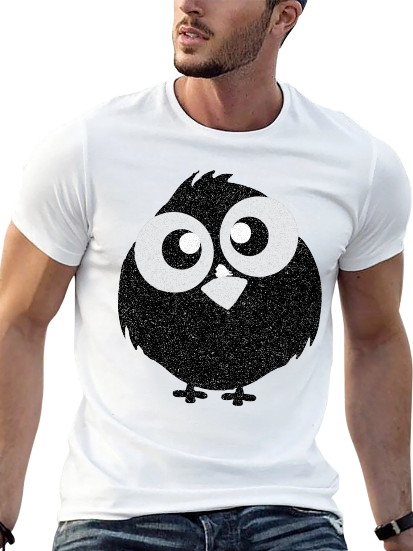 Funny Cartoon Bird Graphic T-Shirt