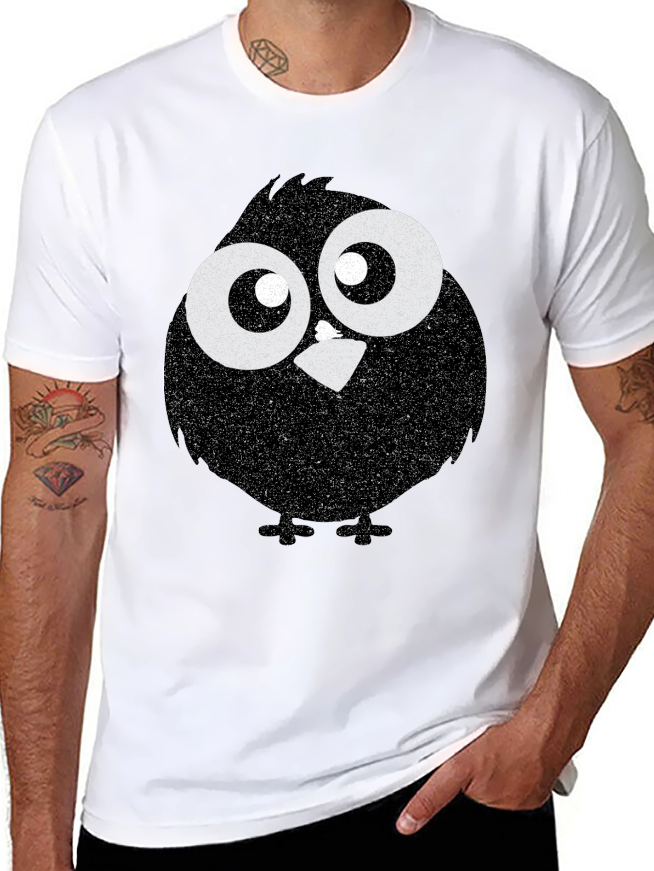 Funny Cartoon Bird Graphic T-Shirt