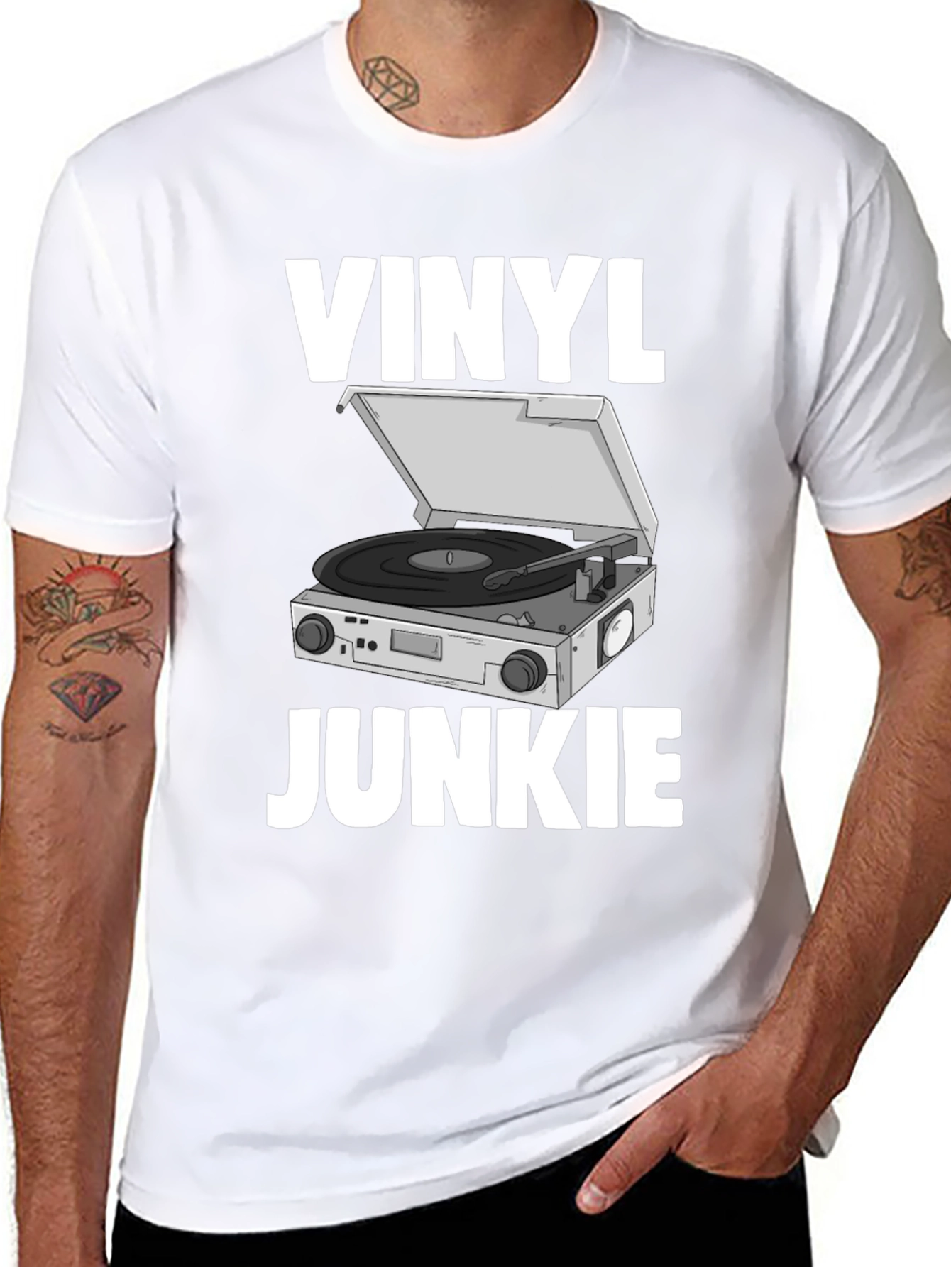 Vinyl Junkie Graphic Tee - Music Lover T-Shirt