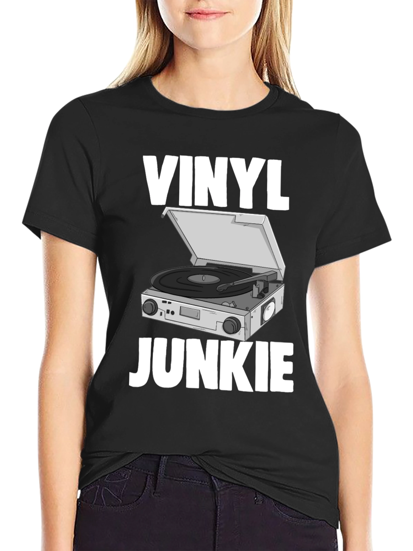 Vinyl Junkie Graphic Tee - Music Lover T-Shirt