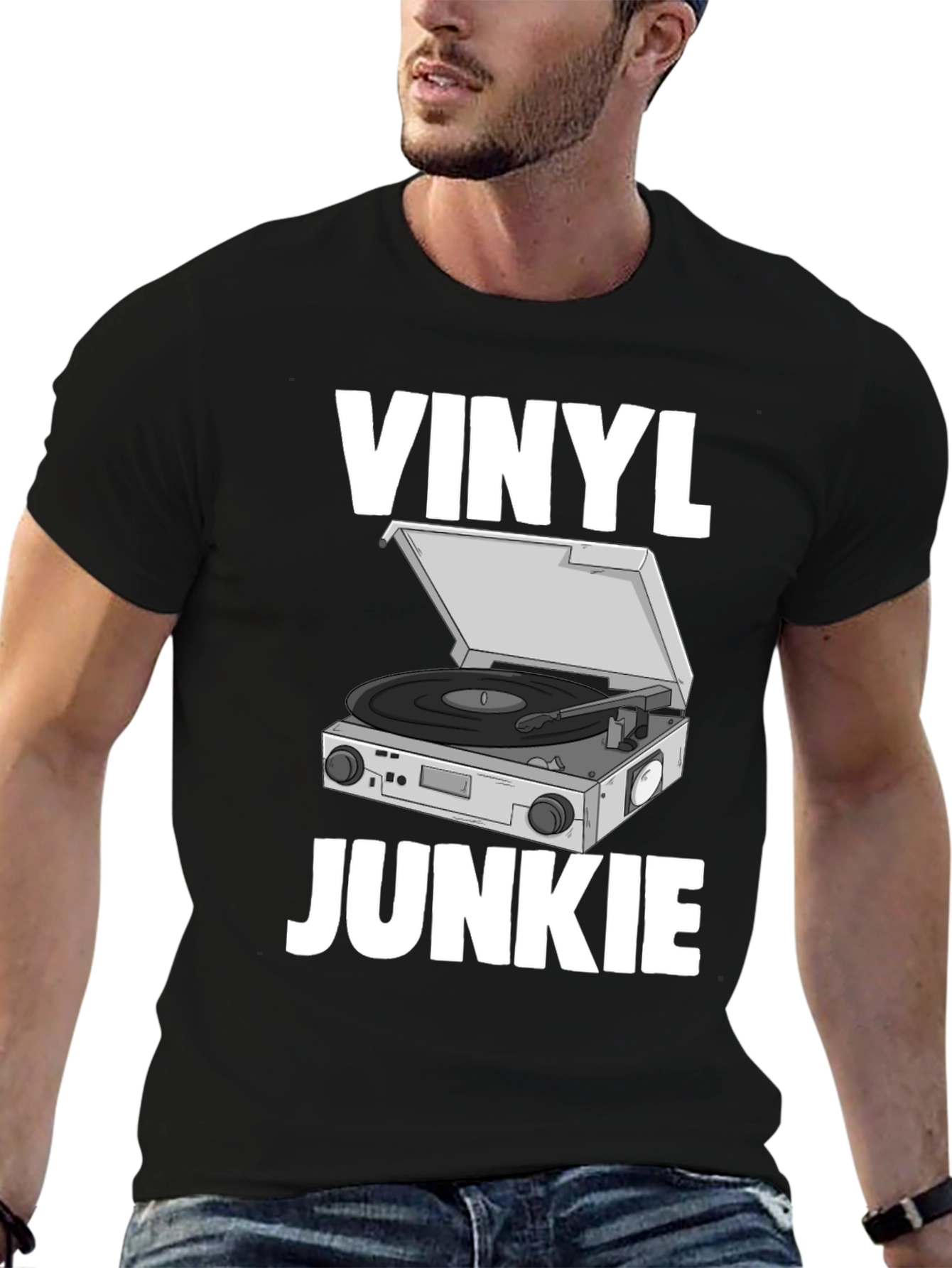 Vinyl Junkie Graphic Tee - Music Lover T-Shirt